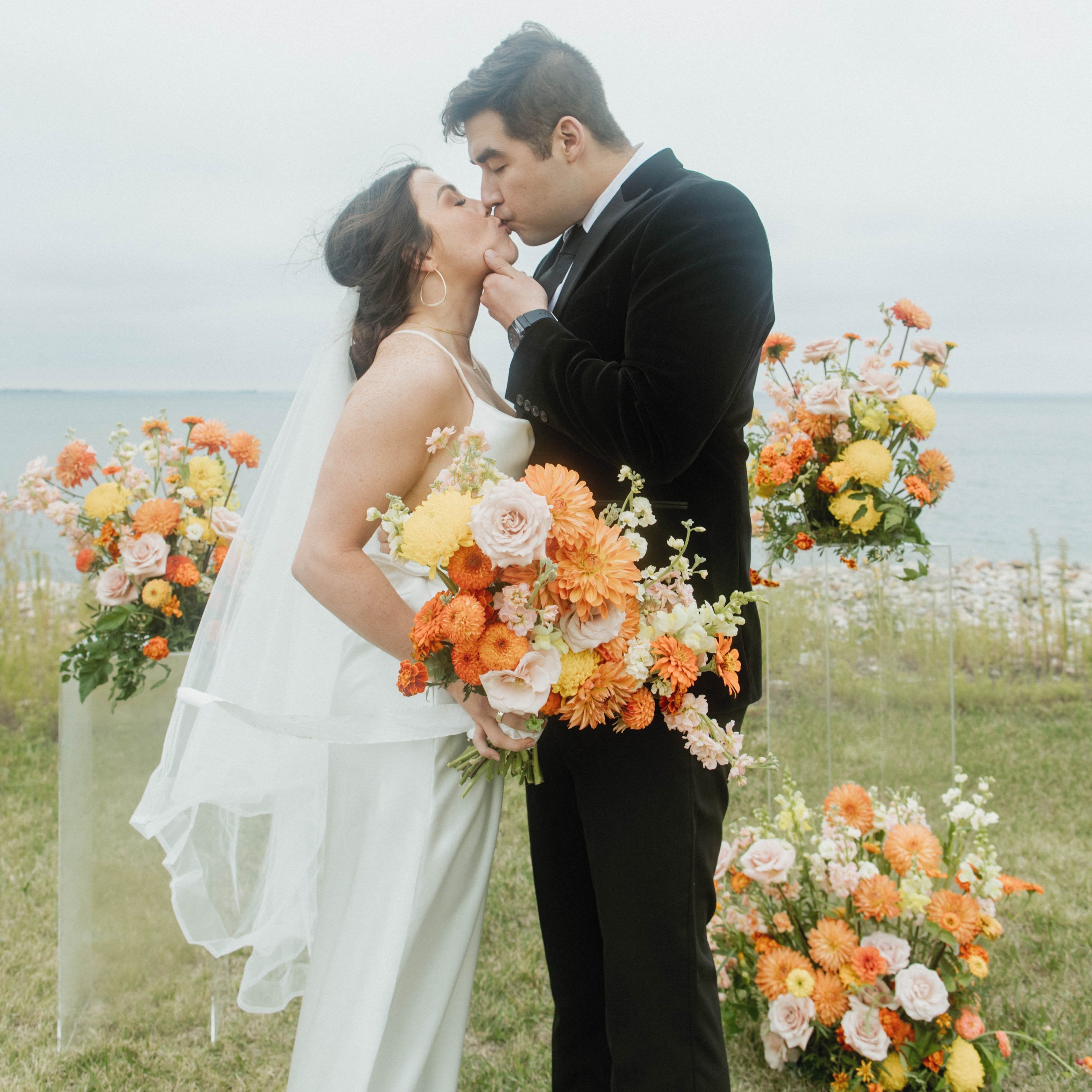 fiftyflowers.com Dreamy Orange and Yellow Grassland Elopement - view 2