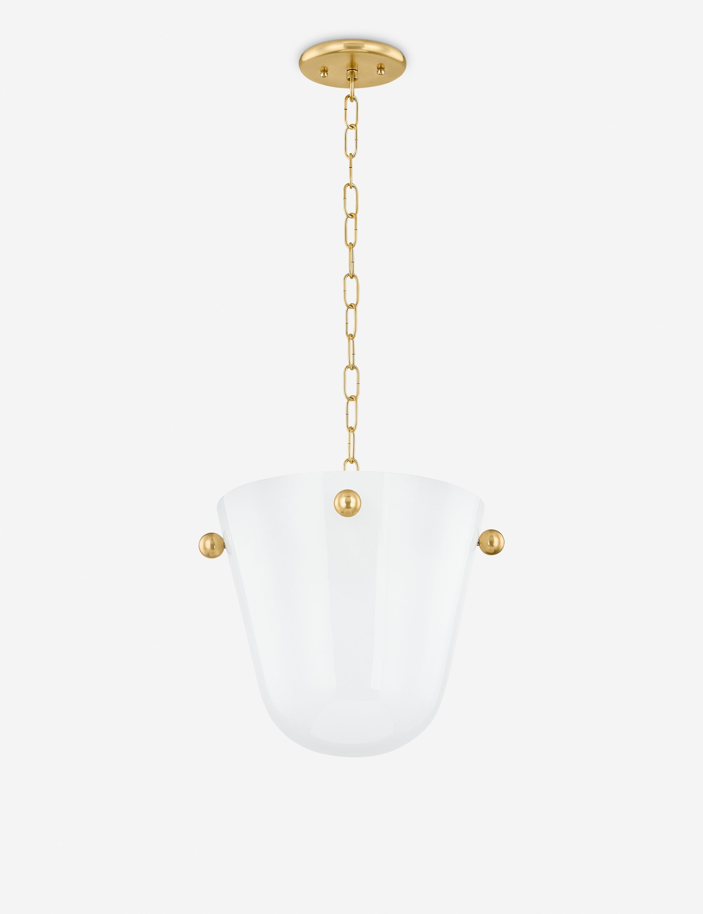 Lulu and Georgia Debelle Pendant Light – Antique Brass and White