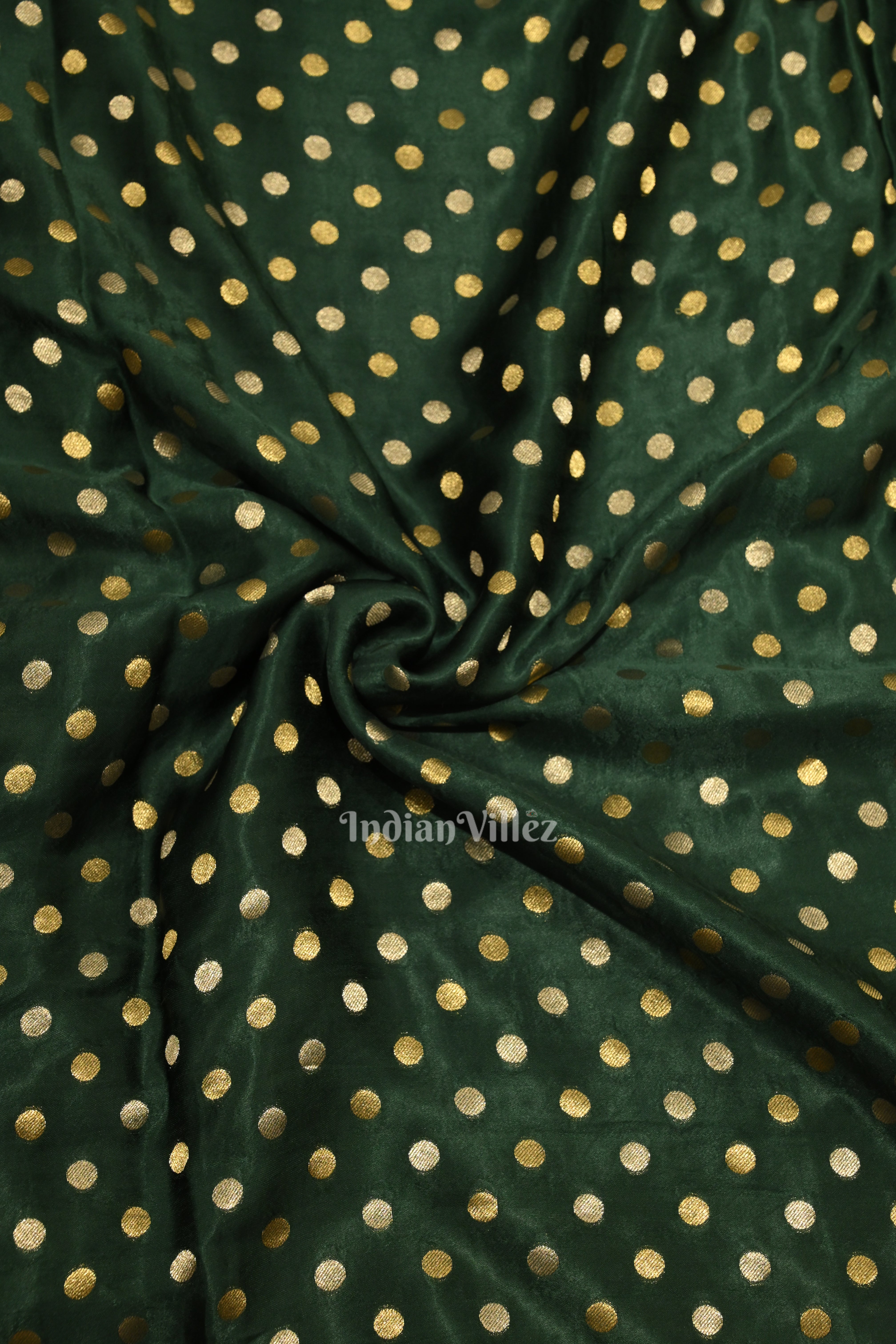 IndianVillèz Green Banarasi Silk Saree With Paithani Border and Pallu - view 2
