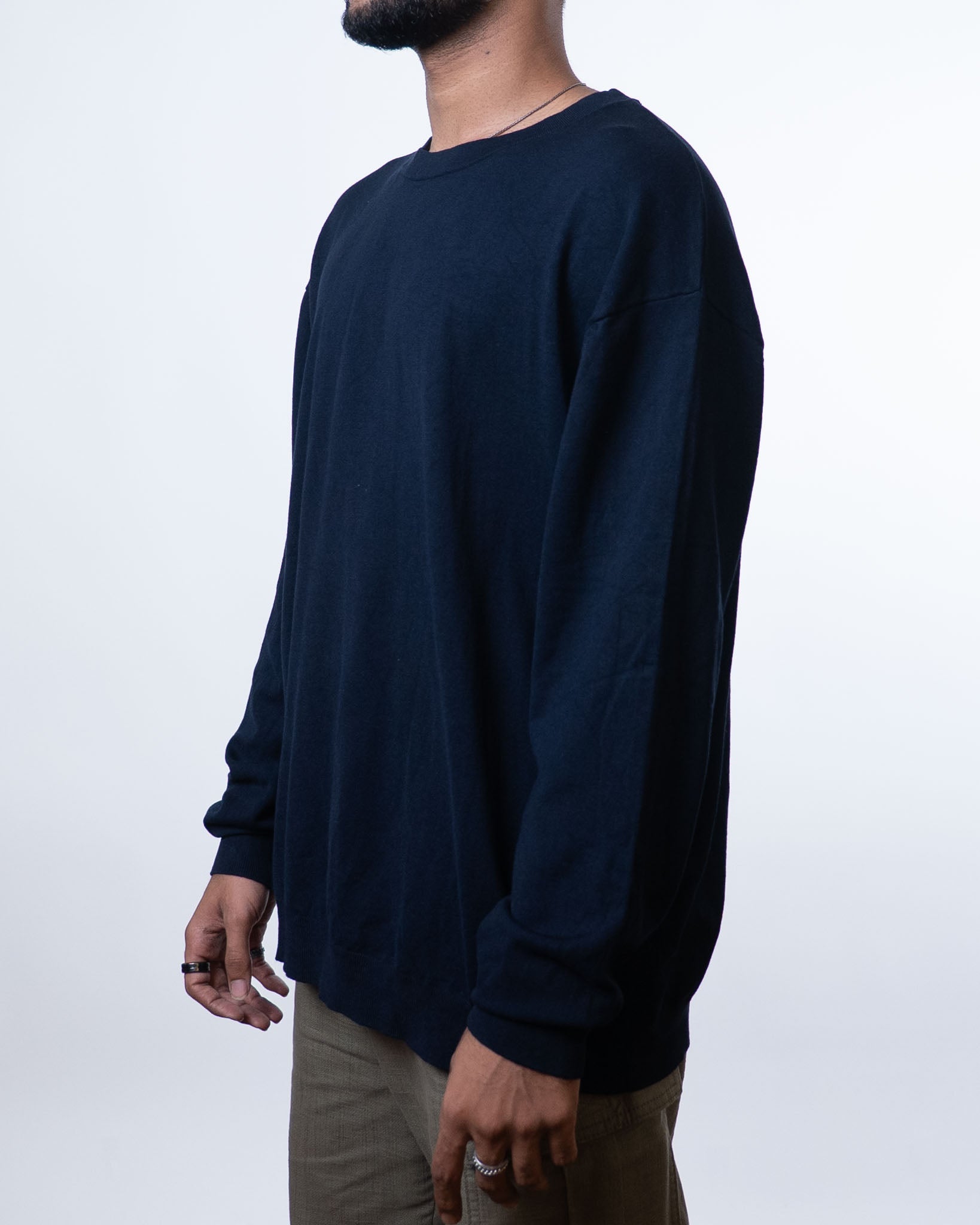 ZARA MAN Zara Basic Crewneck Long Sleeve Black Tee - view 2