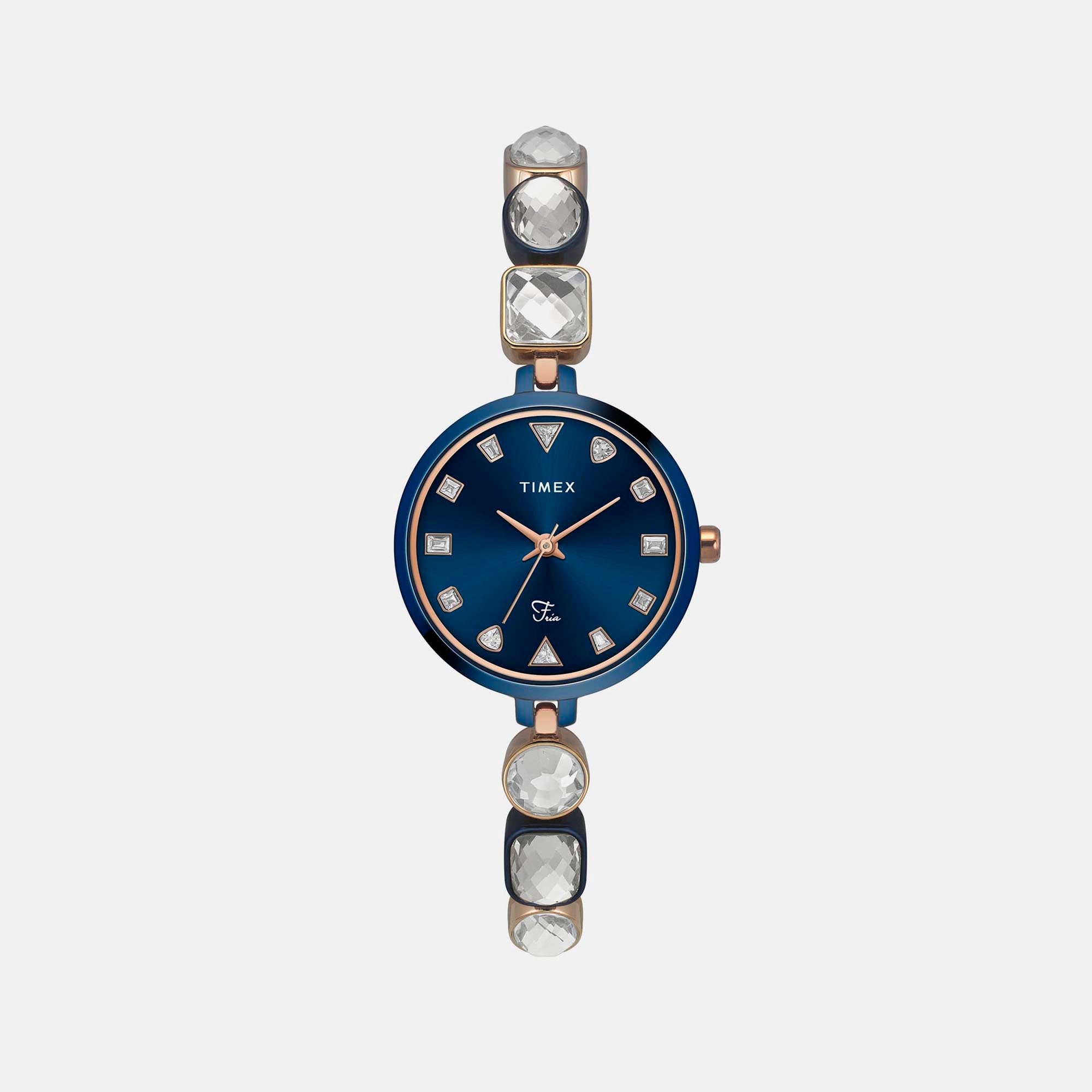 Timex Fria Women Quartz Blue Dial Analog Brass Watch TWEL17303