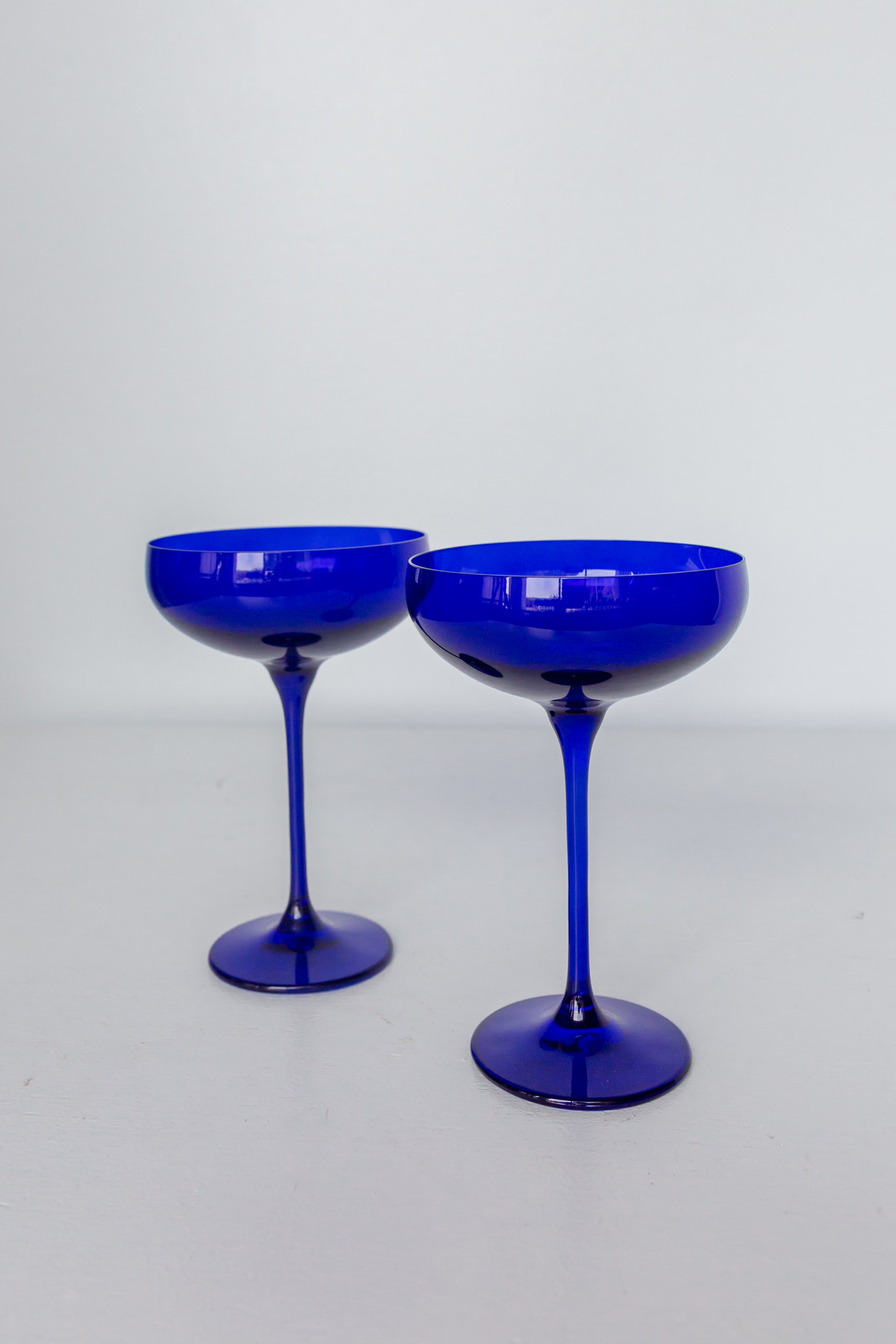 Estelle Colored Glass Estelle Colored Champagne Coupe Stemware - Set of 2 {Royal Blue}