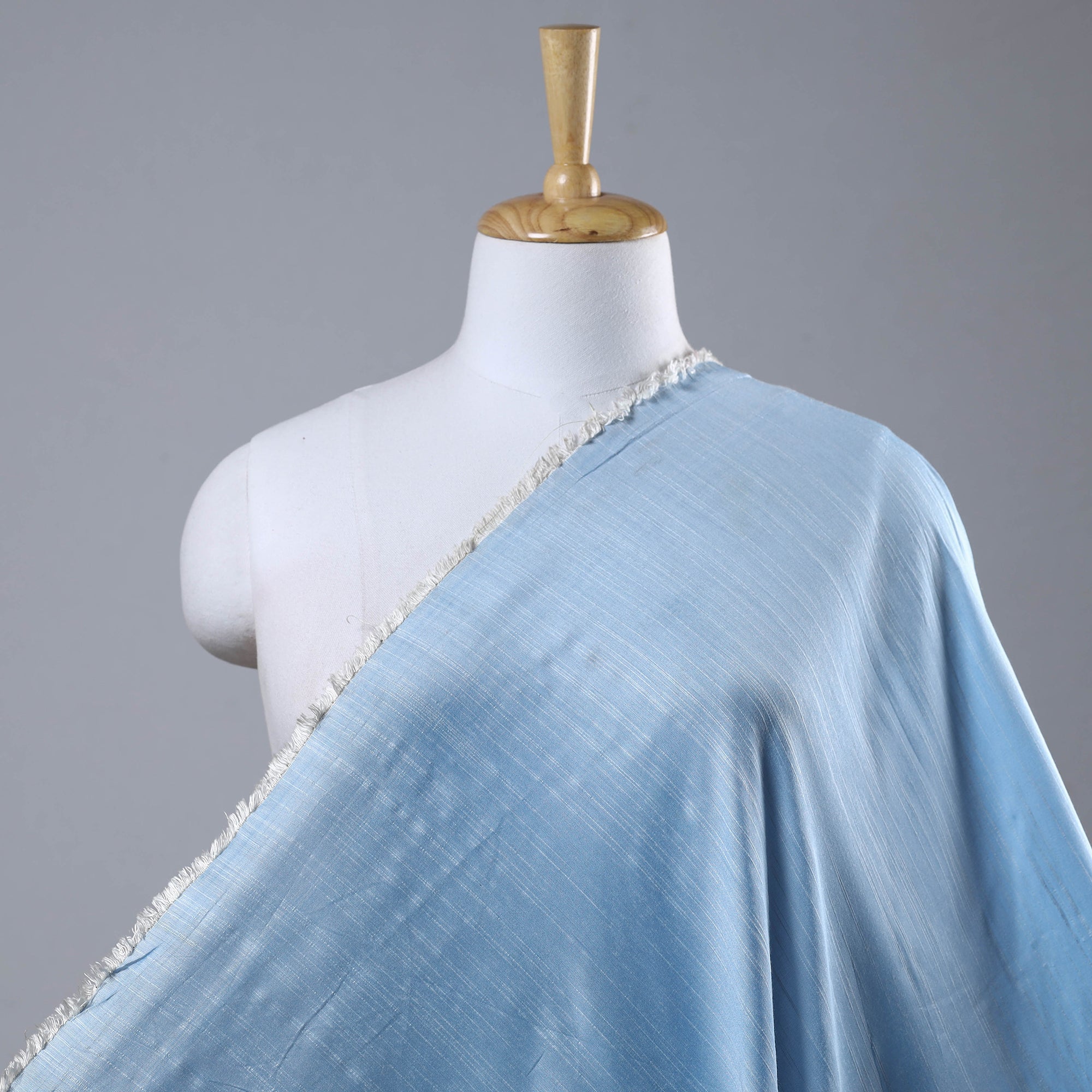 ITOKRI CRAFTS INITIATIVE Blue - Elegant Slub Silk Plain Fabric 03