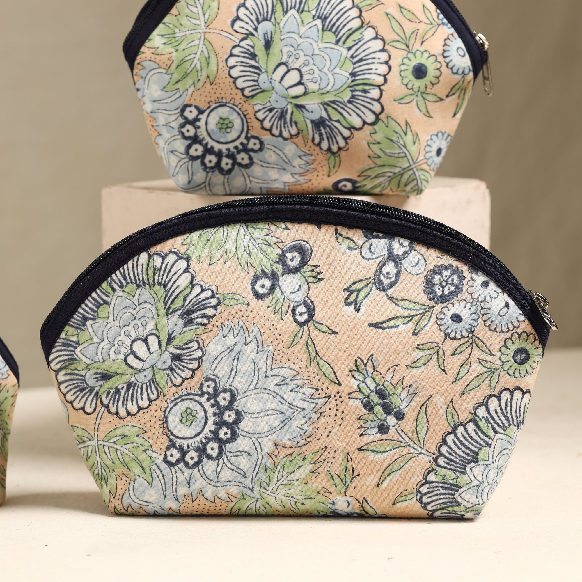 ITOKRI CRAFTS INITIATIVE Beige - Handmade Cotton Toiletry Bags (Set of 3) 165 - view 2