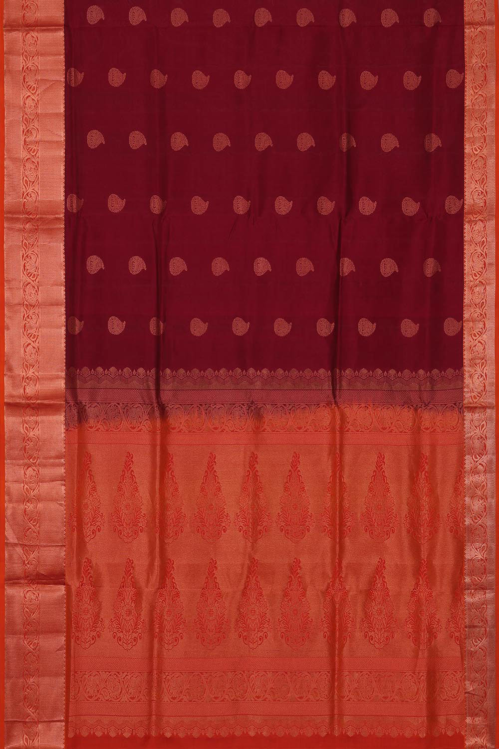 Kalanjali Gorgeous Caramel-Maroon Saree – Women's - view 3