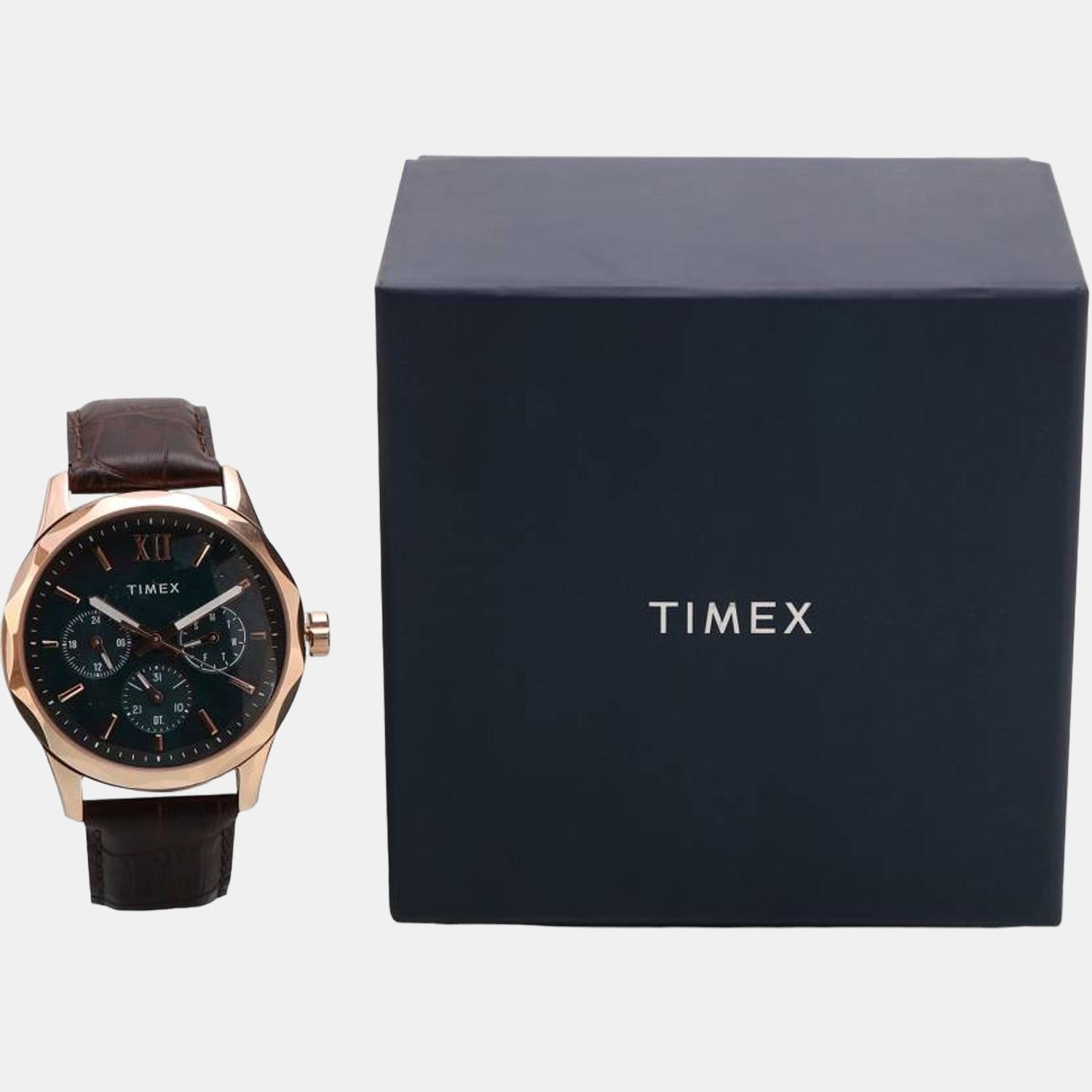 Timex Empera Men Quartz Blue Dial Multi-Function Leather Watch TW0TG7601 - view 5