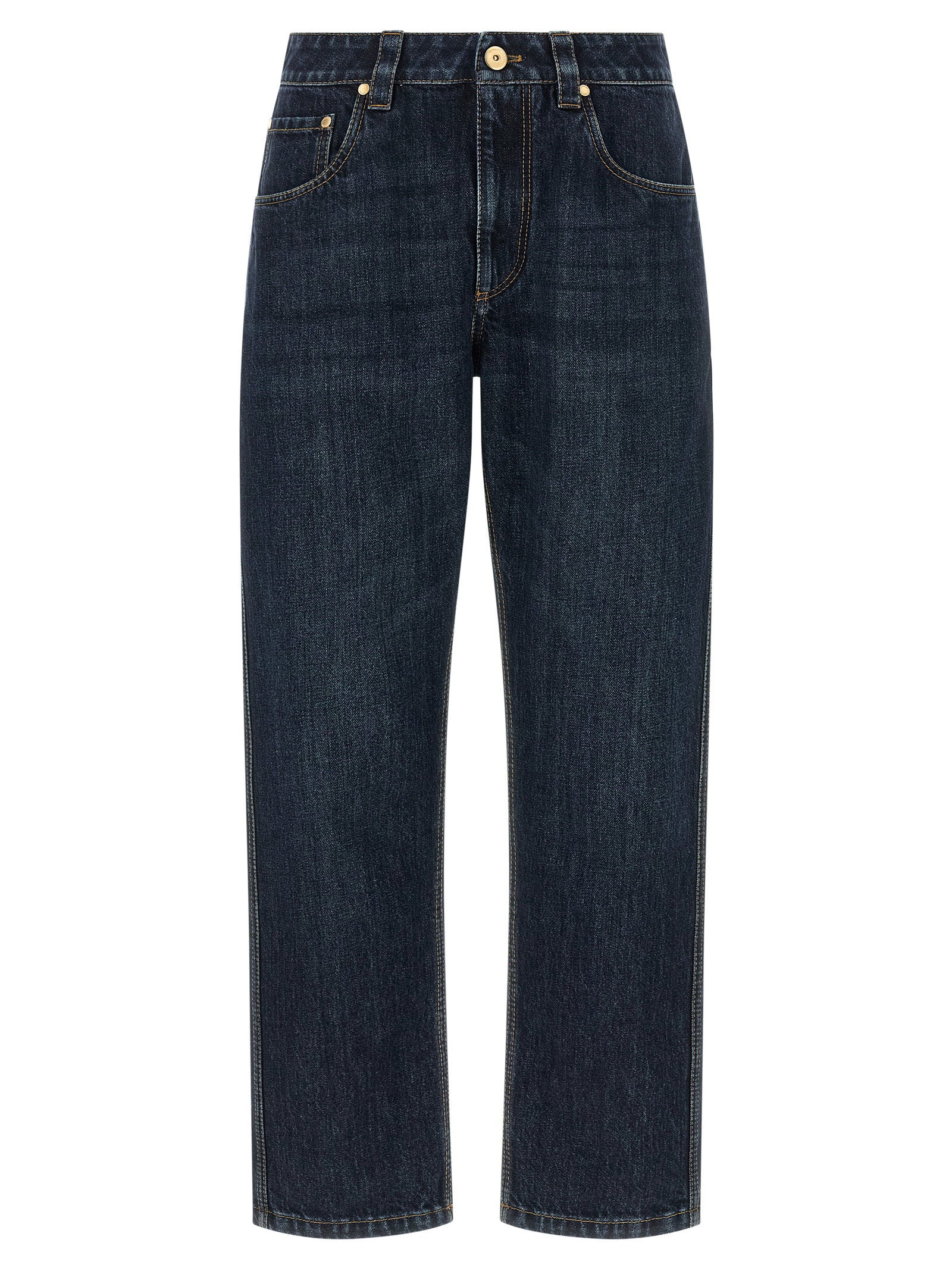 Brunello Cucinelli Shiny Bartack Jeans – 100% cotton