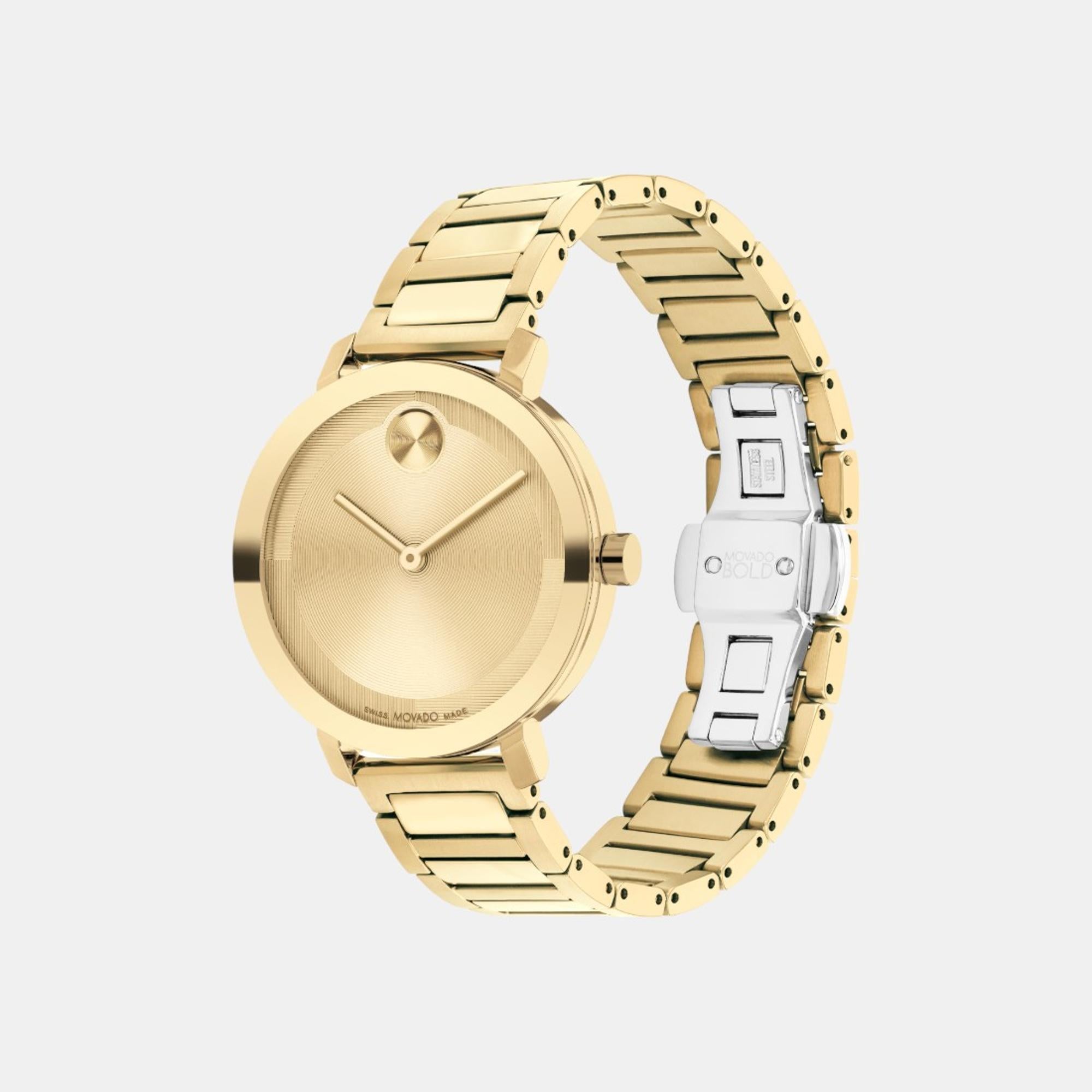 Movado Bold Evolution 2.0 Women Quartz Gold Dial Analog Stainless Steel Watch 3601104 - view 2