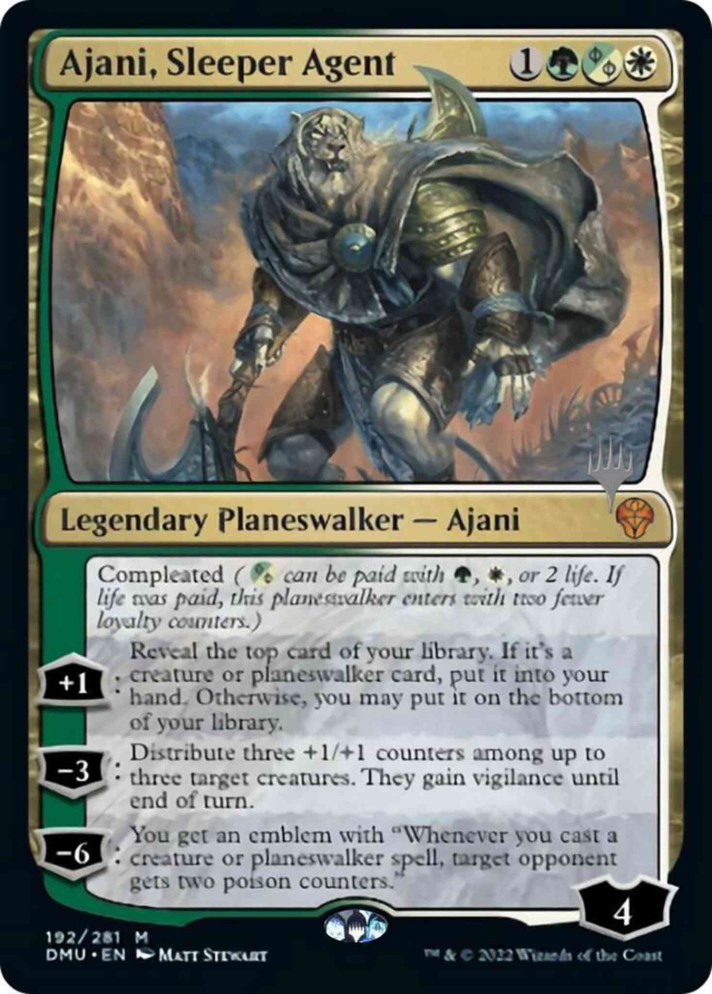 Ajani sleeper agent – Magic Ajani, Sleeper Agent [192p] [Promo Pack] [Dominaria United: Promos] [Non-Foil]