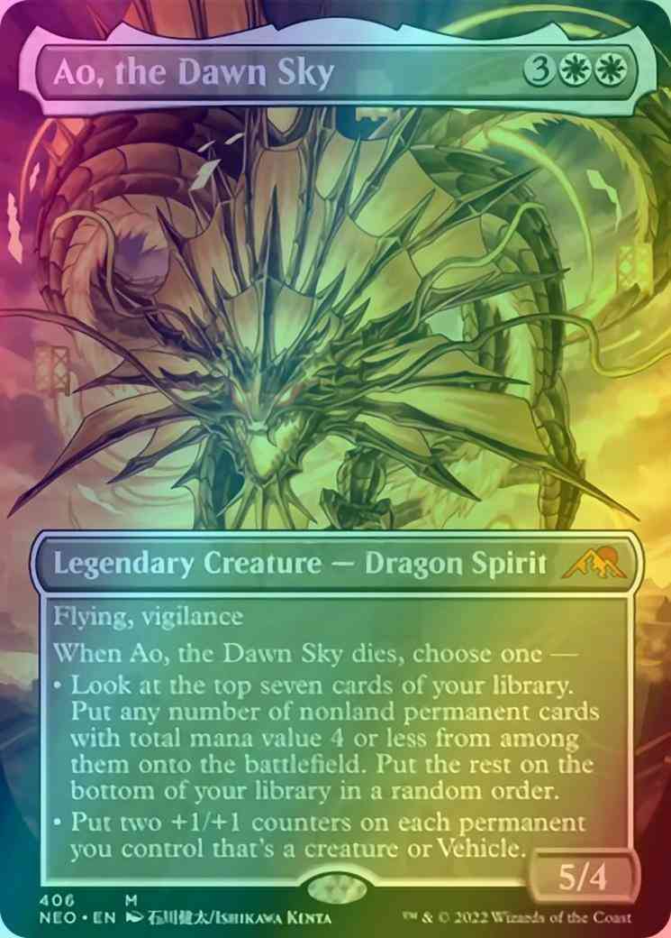Ao the dawn – Magic Ao, the Dawn Sky [406] [Borderless] [Kamigawa:: Neon Dynasty] [Foil]