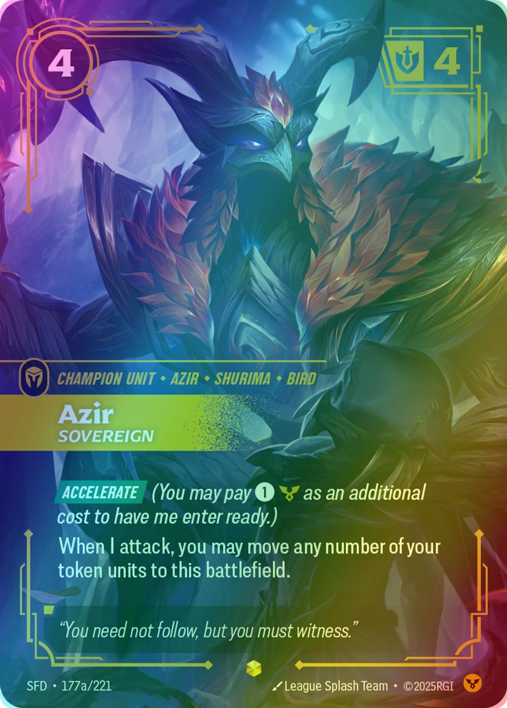 Sovereign alternate art – Riftbound Azir - Sovereign (Alternate Art) - 177a/221 [Spiritforged] [Foil]