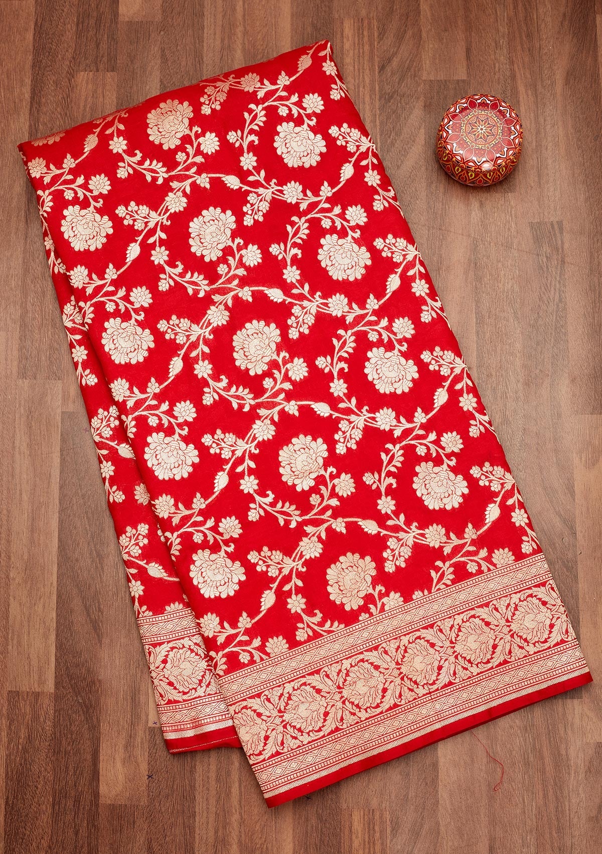 Koskii Maroon Zariwork Pure Silk Saree – Women's