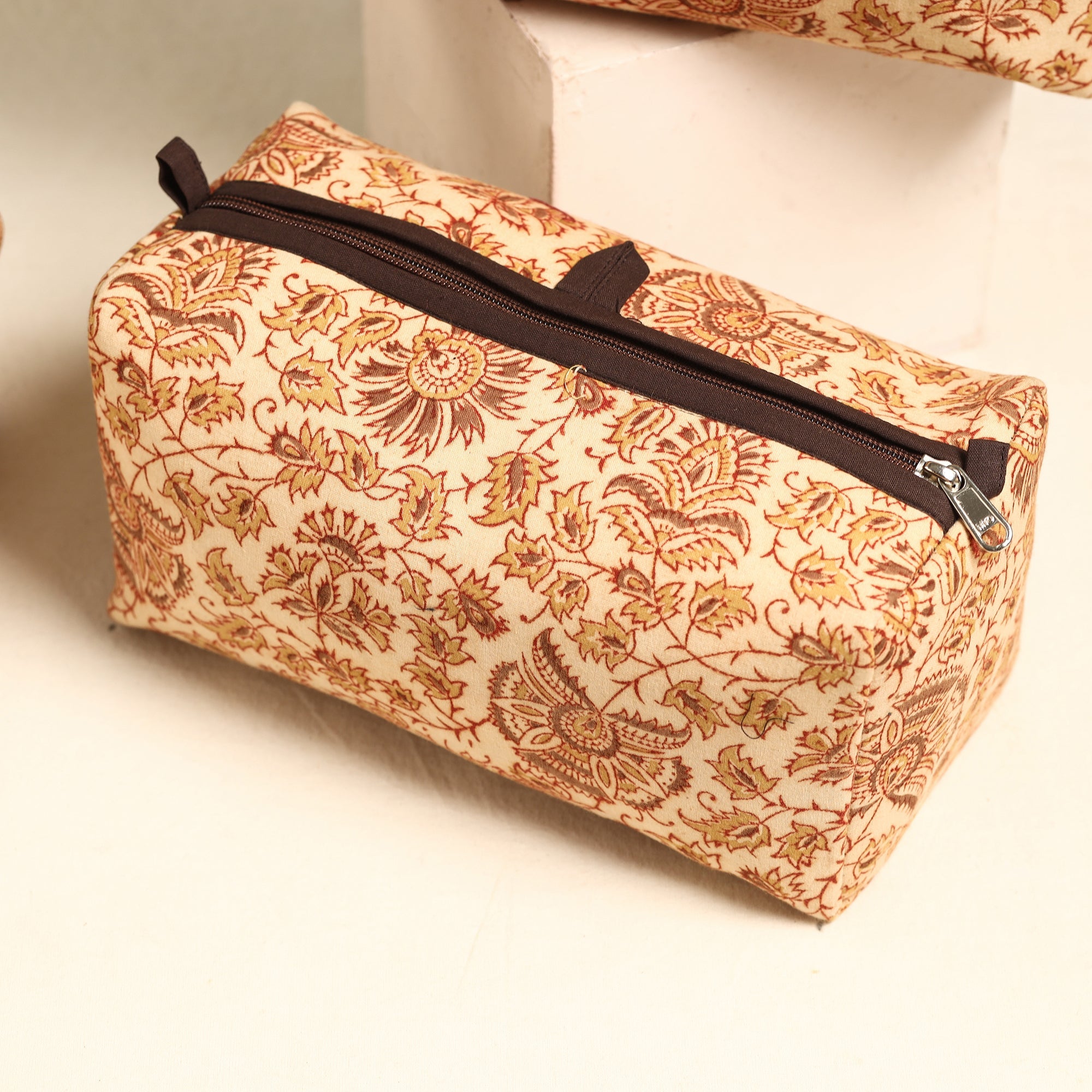 ITOKRI CRAFTS INITIATIVE Beige - Handmade Cotton Toiletry Bags (Set of 3) 09 - view 3