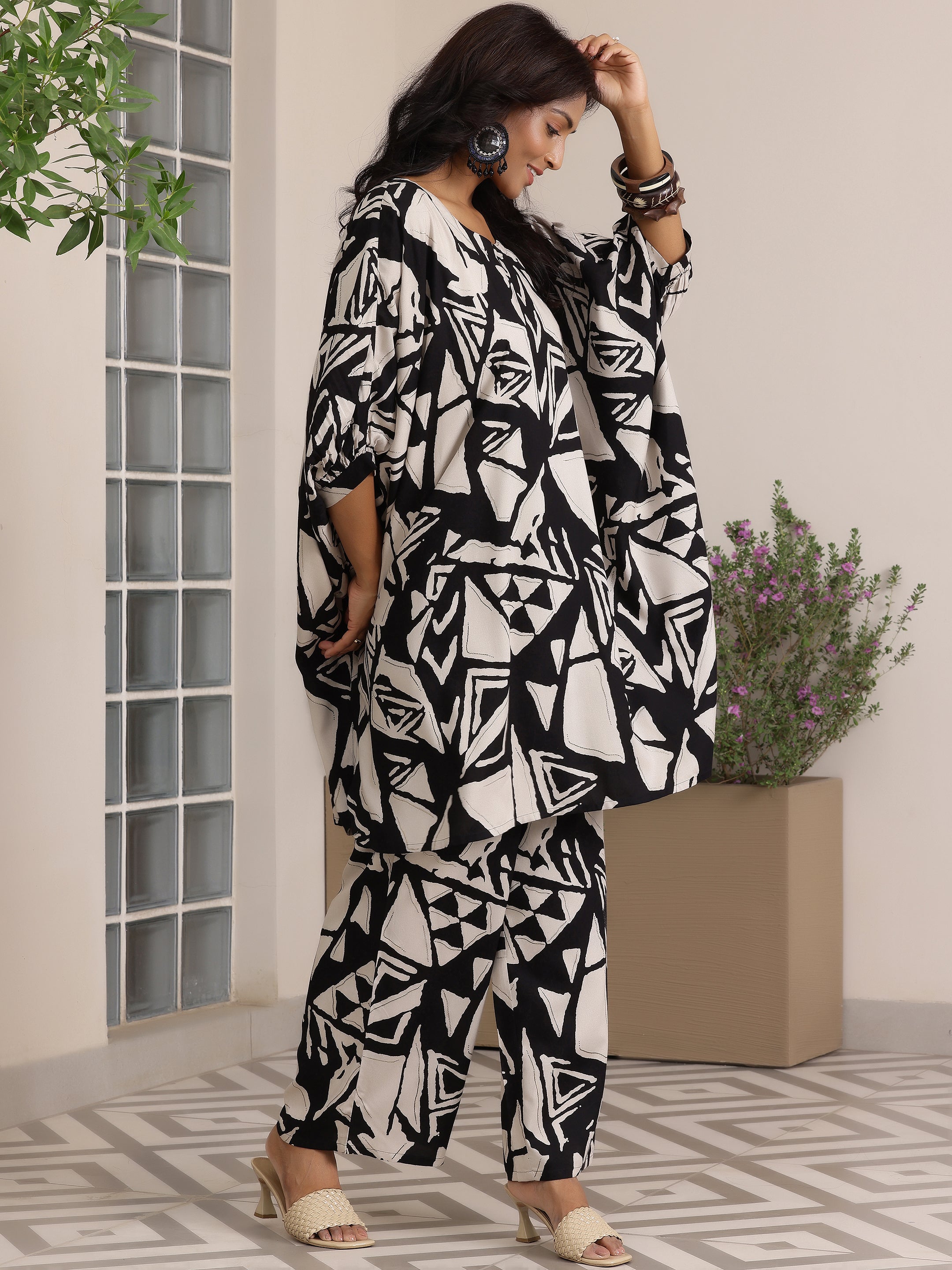 Libas Black Printed Rayon Co-Ords - view 2
