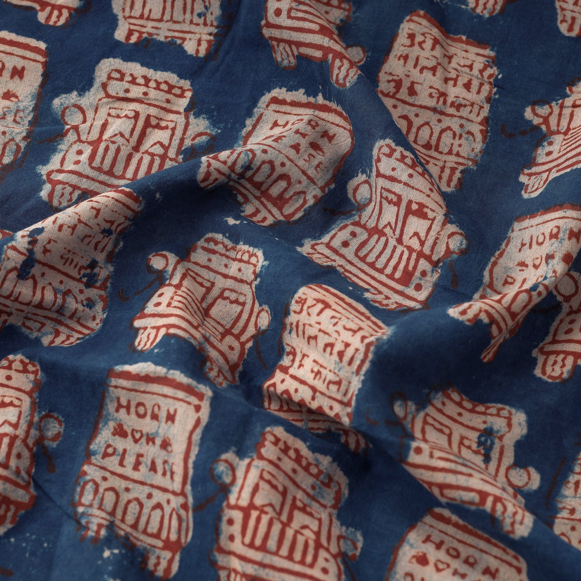 BINDAAS UNLIMITED Blue - Bindaas Block Printed Cotton Natural Dyed Fabric - view 2