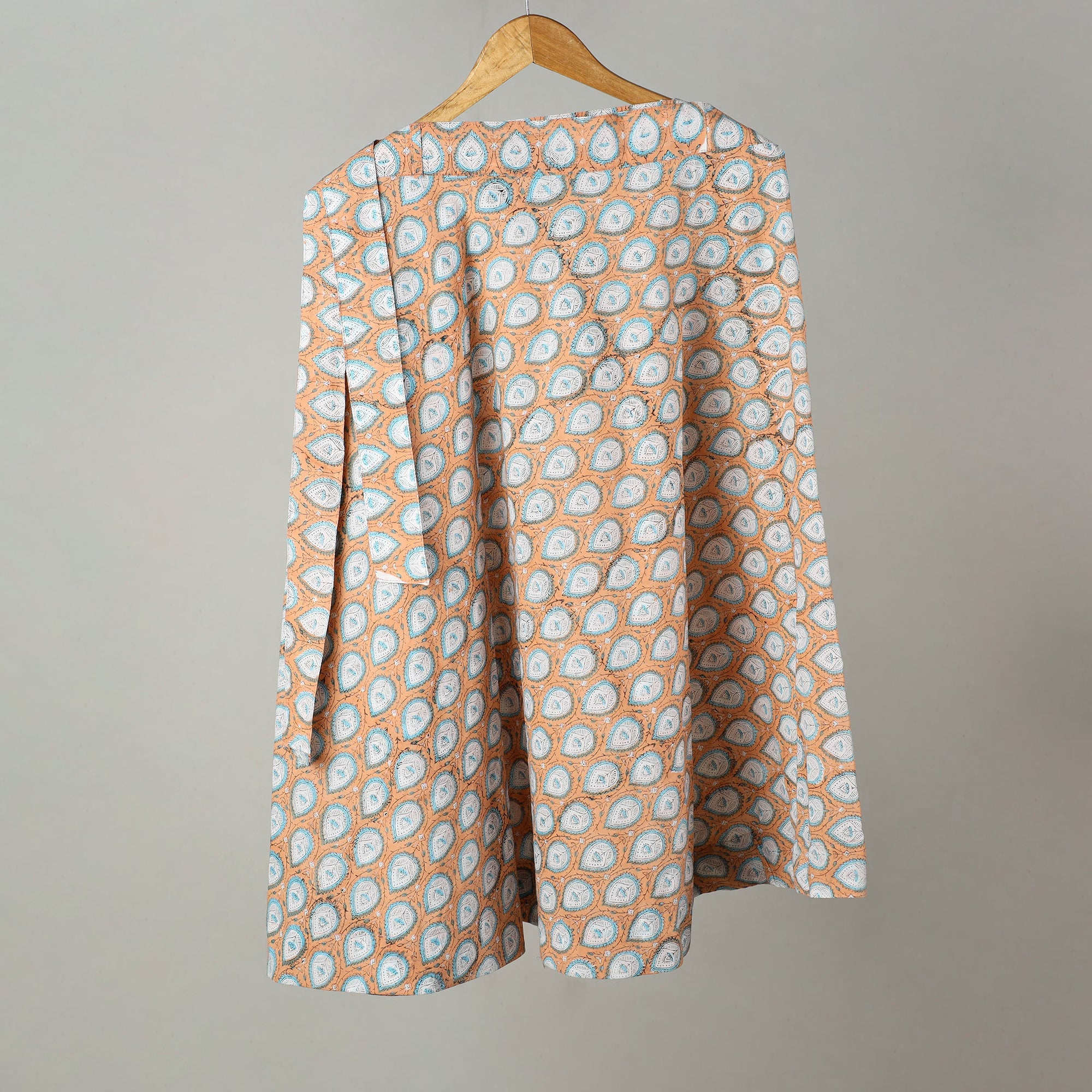 NOORI BAZAR Beige - Sanganeri Block Printed Cotton Wrap Around Skirt 21