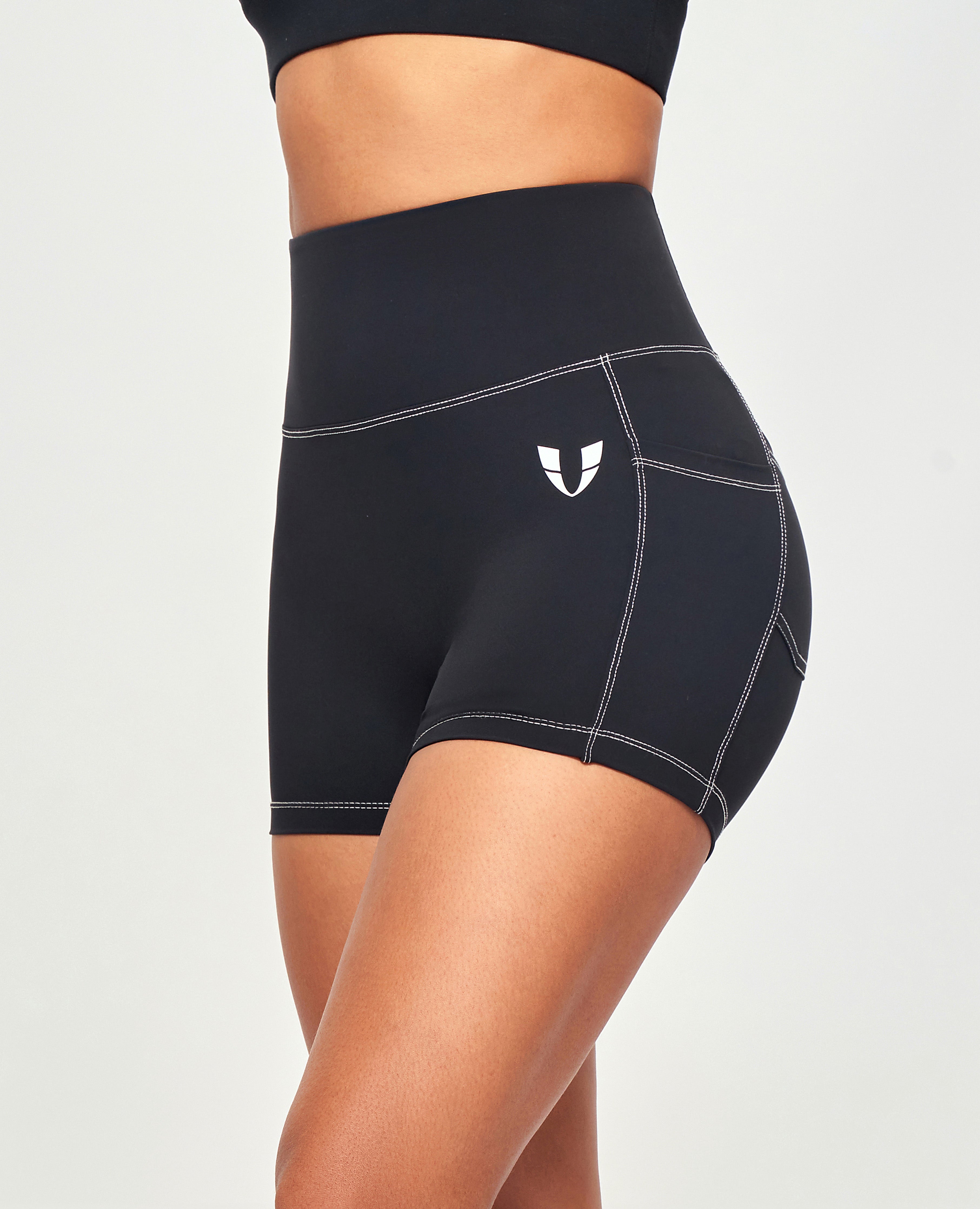 FIRM ABS Contrast Stitching Shorts - Black - view 3
