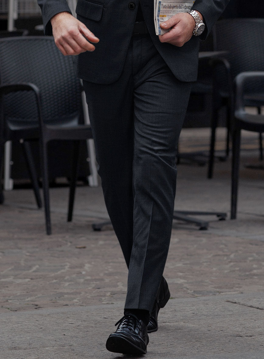 StudioSuits Super Blue Satin Wool Pants - view 2