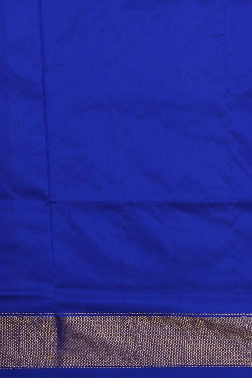 Kalanjali Ikat Silk Cream-Blue Saree – Women's - view 4