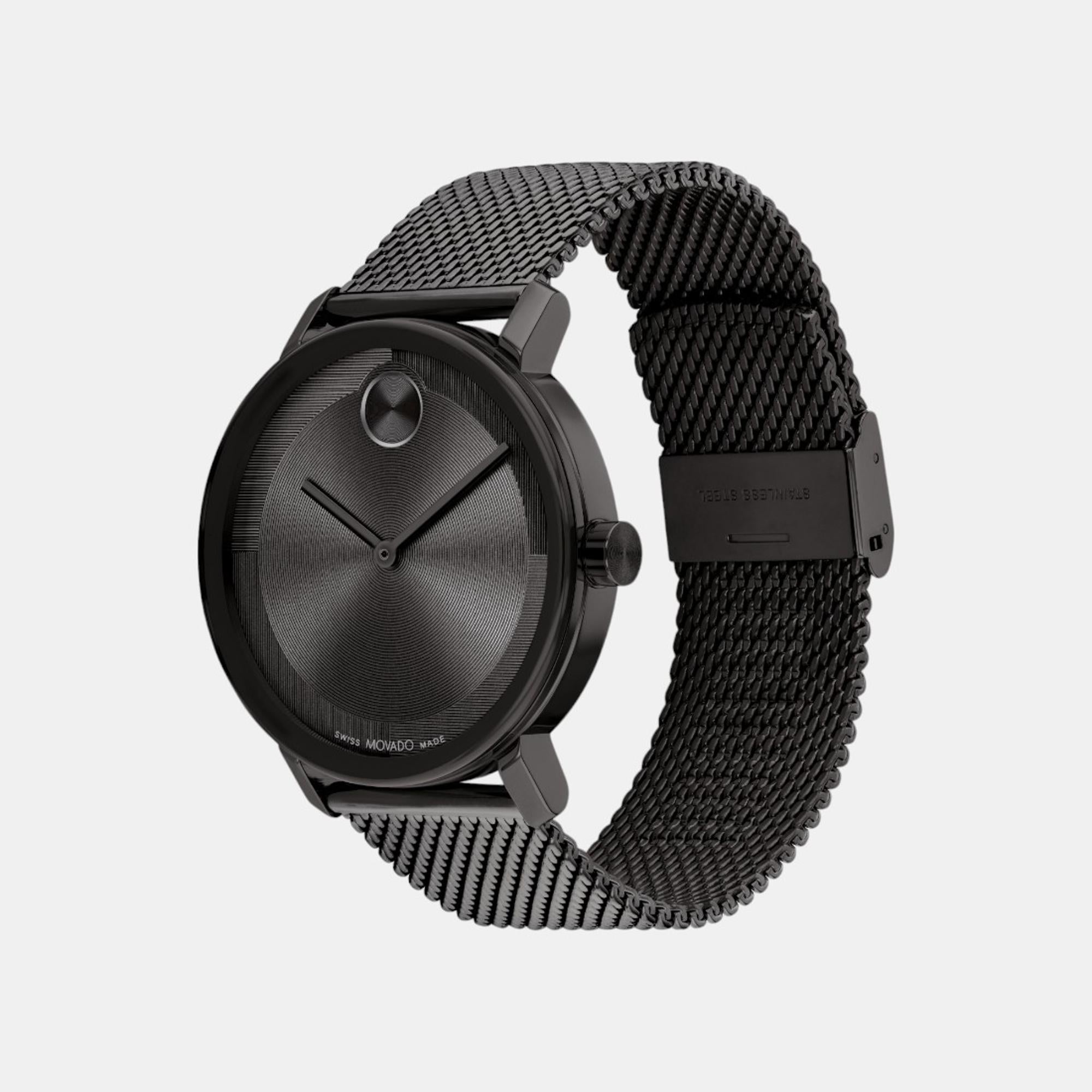 Movado Bold Evolution 2.0 Men Quartz Black Dial Analog Mesh Watch 3601072 - view 2