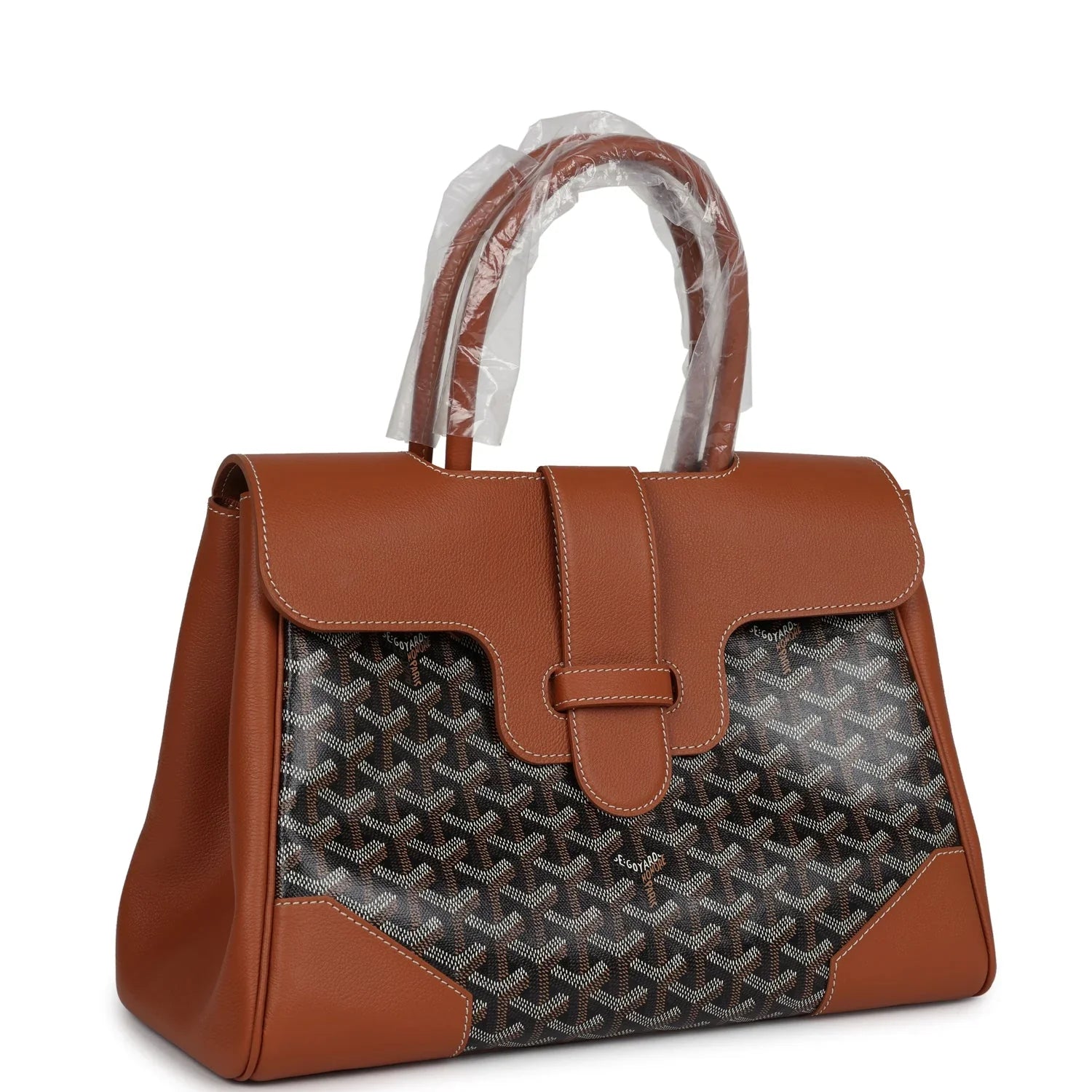 Cop Underdog Goyard Saigon Tote Black & Brown Goyardine Canvas Palladium Hardware - view 2