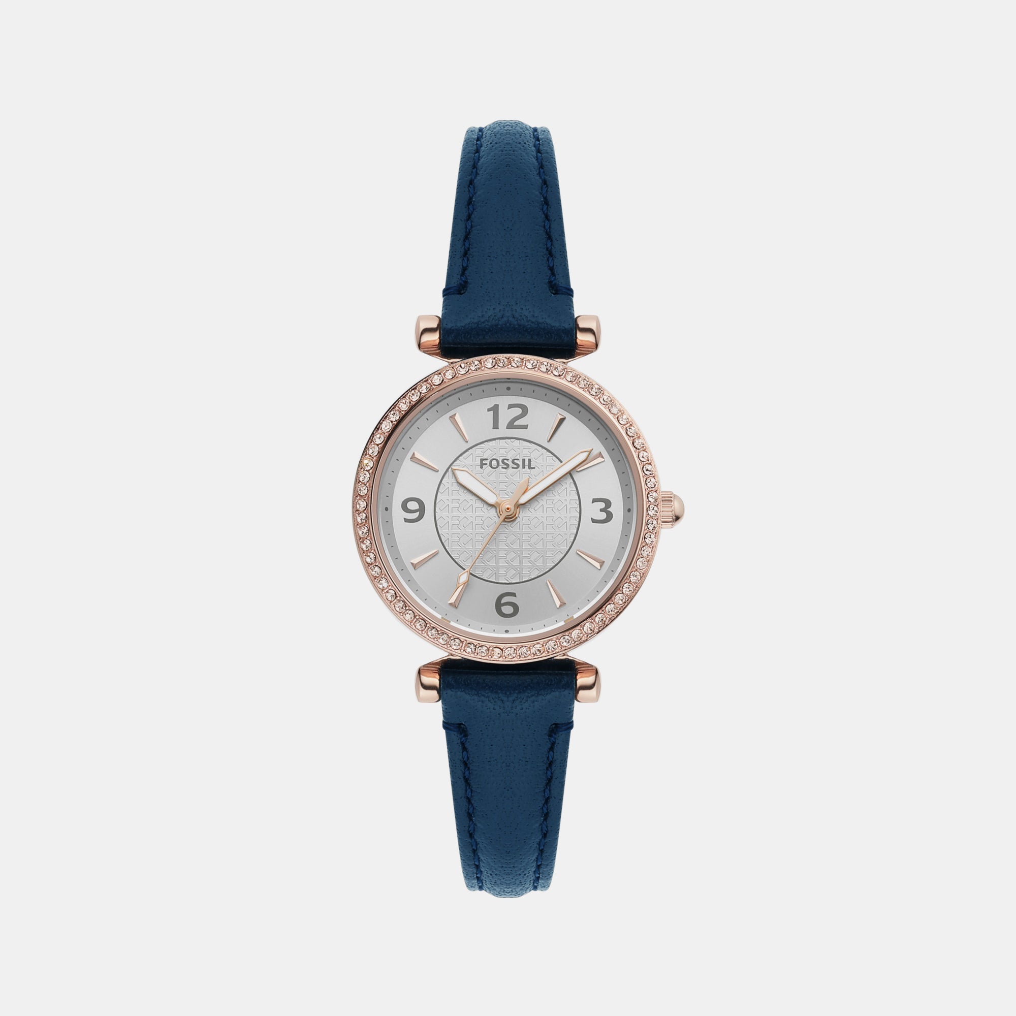 Fossil Carlie Women Quartz Silver Dial Analog Leather Watch ES5295