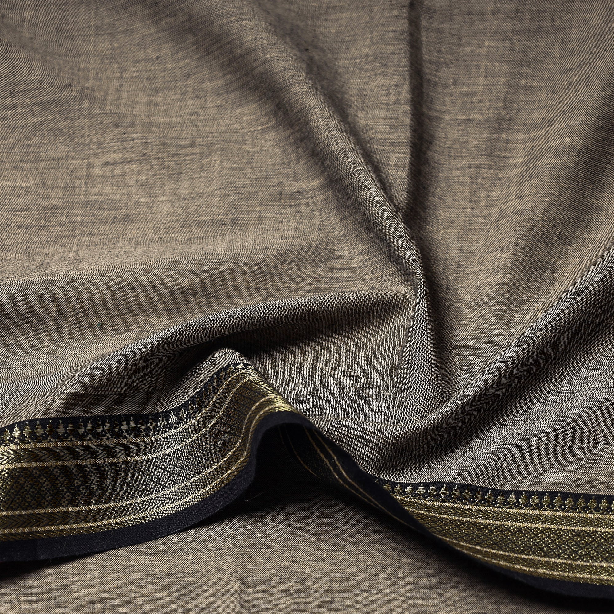 ITOKRI CRAFTS INITIATIVE Brown - Prewashed Dharwad Cotton Thread Border Fabric - view 4