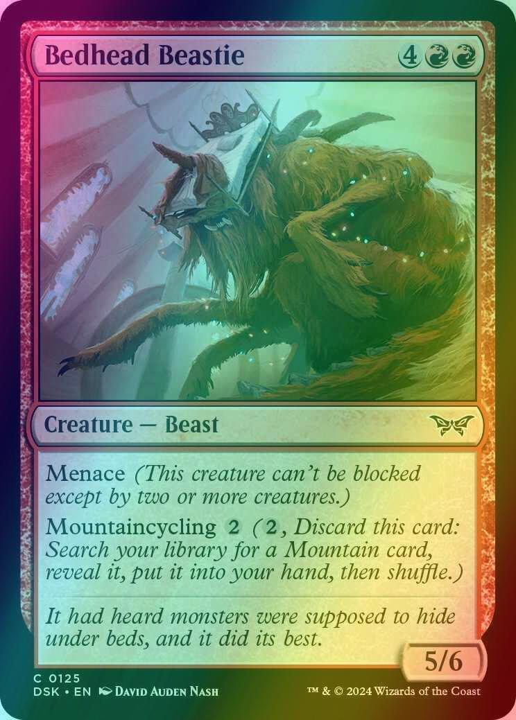 Bedhead beastie 125 – Magic Bedhead Beastie [125] [Duskmourn: House of Horror] [Foil]