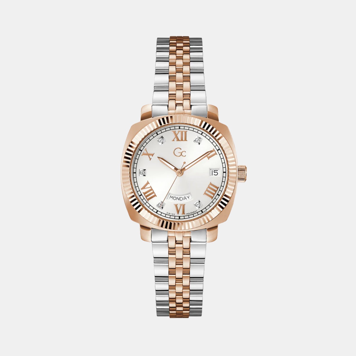 GC Flair Coussin Lady Women Quartz White Dial Analog Stainless Steel Watch Z44003L1MF