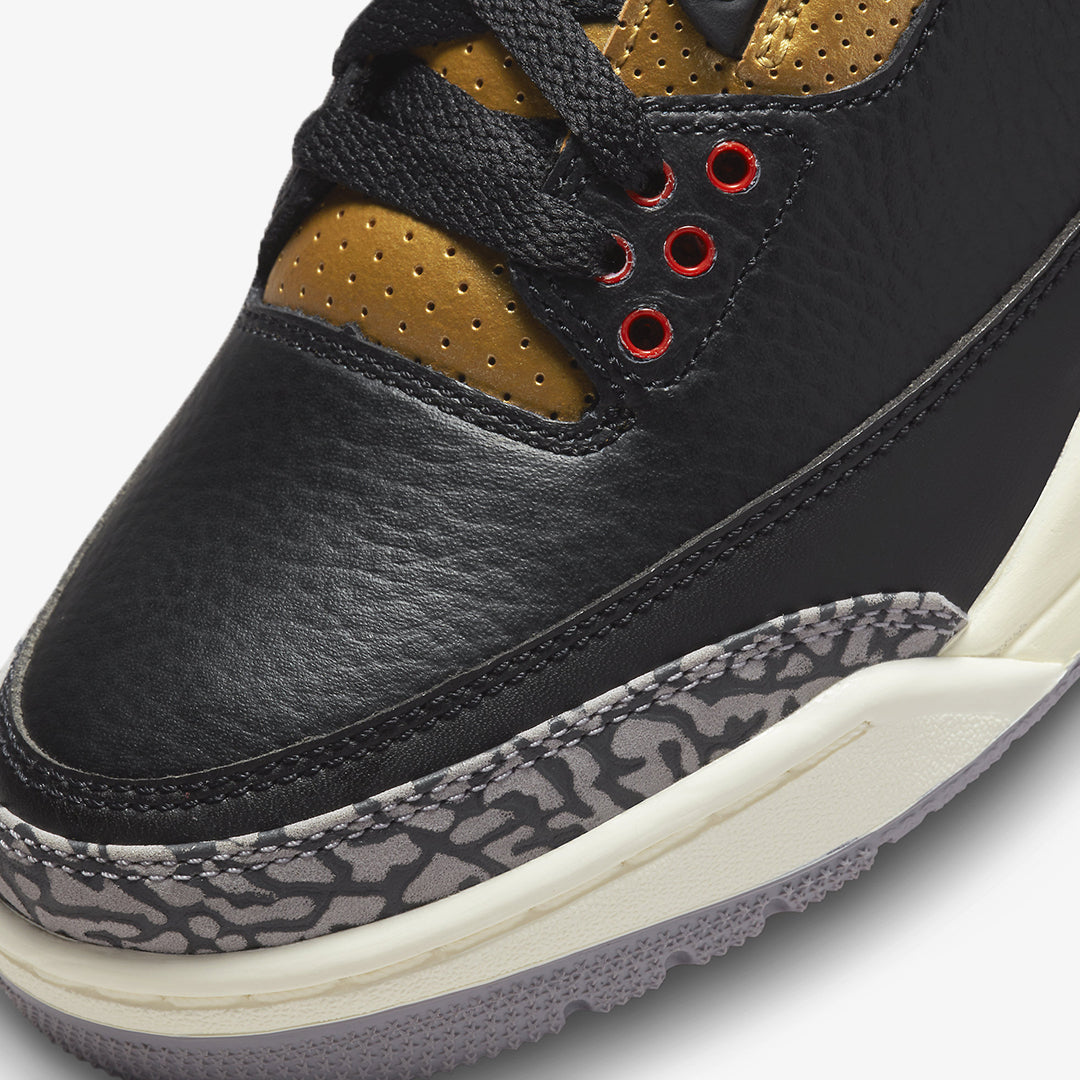 Jordan | AIR JORDAN 3 RETRO { BLACK/FIRE RED-METALLIC GOLD - view 3