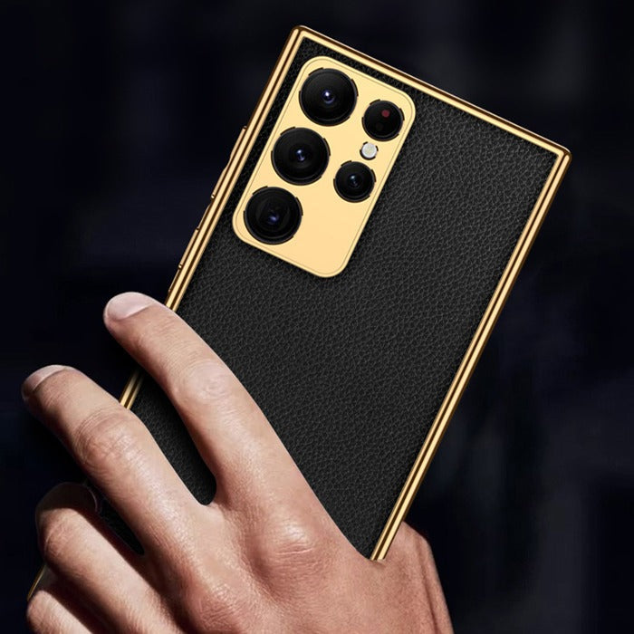 Million Cases Galaxy S22 Plus Electroplated Leather Texture Case