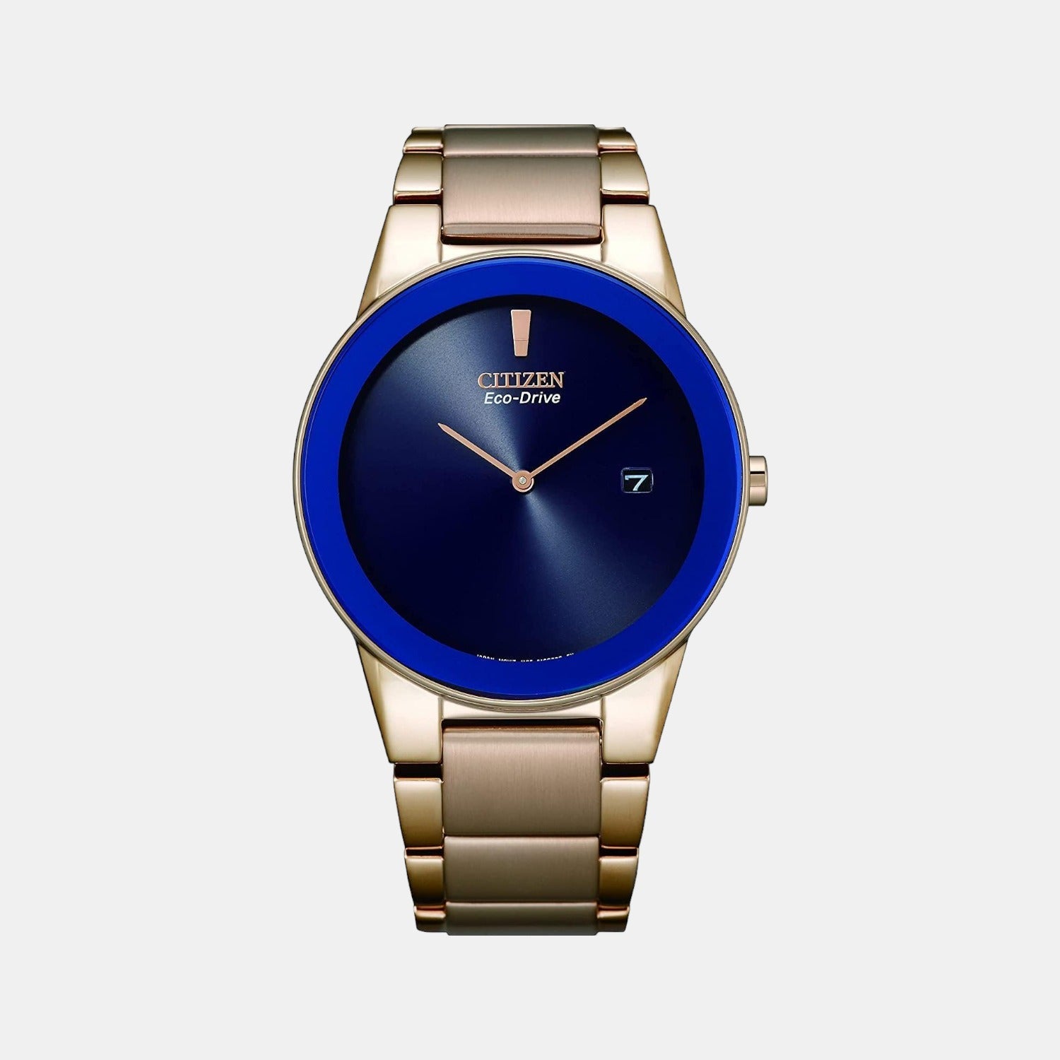 Citizen Axiom Men Quartz Blue Dial Analog Stainless Steel Watch AU1066-80L