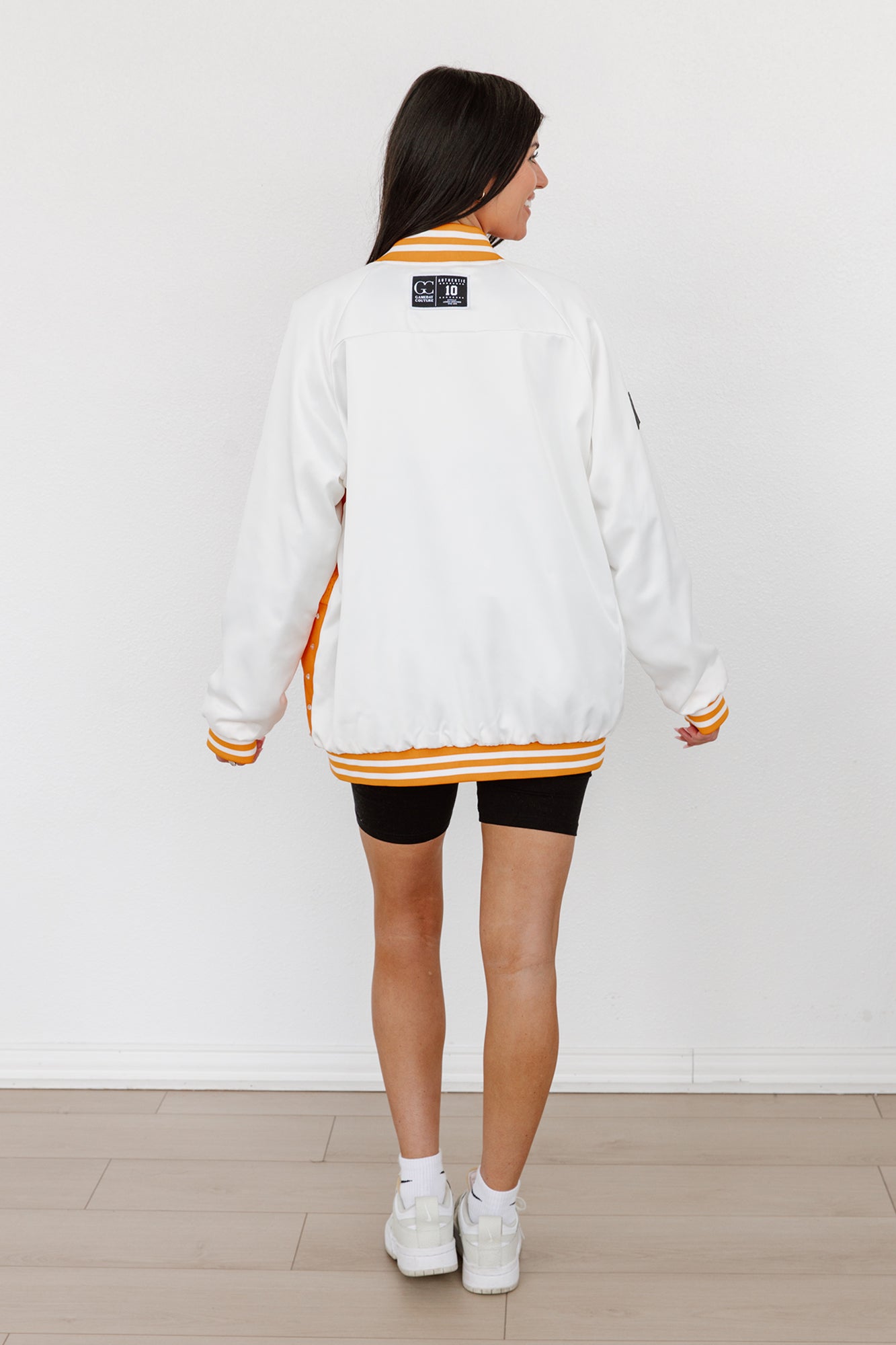 MADI X GC Tennessee Volunteers Hot Shot Mixed Media Throwback Varsity Bomber Jacket With Rhinestone Inserts By Madi Prewett Troutt - view 6