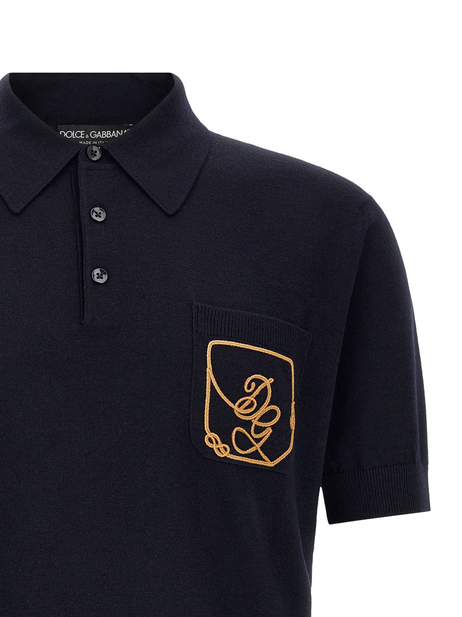 Dolce & Gabbana Logo Embroidery Polo Shirt – 100% virgin wool - view 3