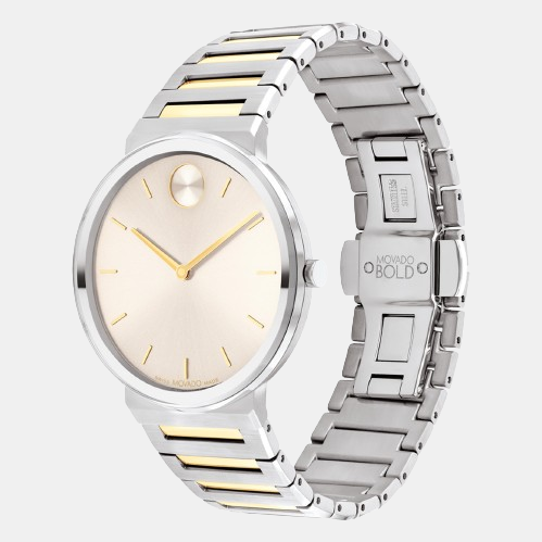 Movado Bold Men Quartz Beige Dial Analog Stainless Steel Watch 3601075 - view 2