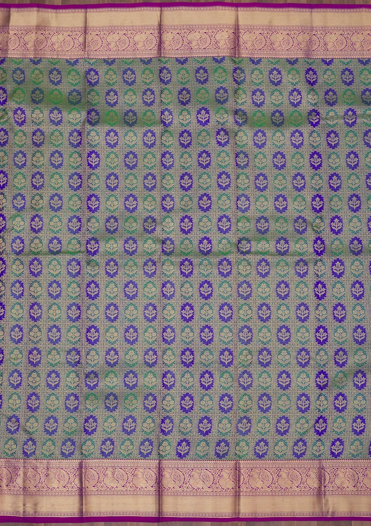 Koskii Green Zariwork Pure Silk Saree – Women's - view 6