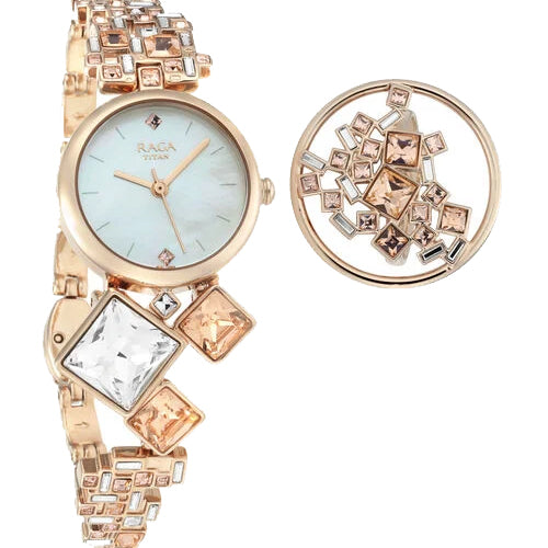 Titan Raga Cocktails Mother of Pearl Dial Women Watch With Metal Strap 24mm NM95106WM01F