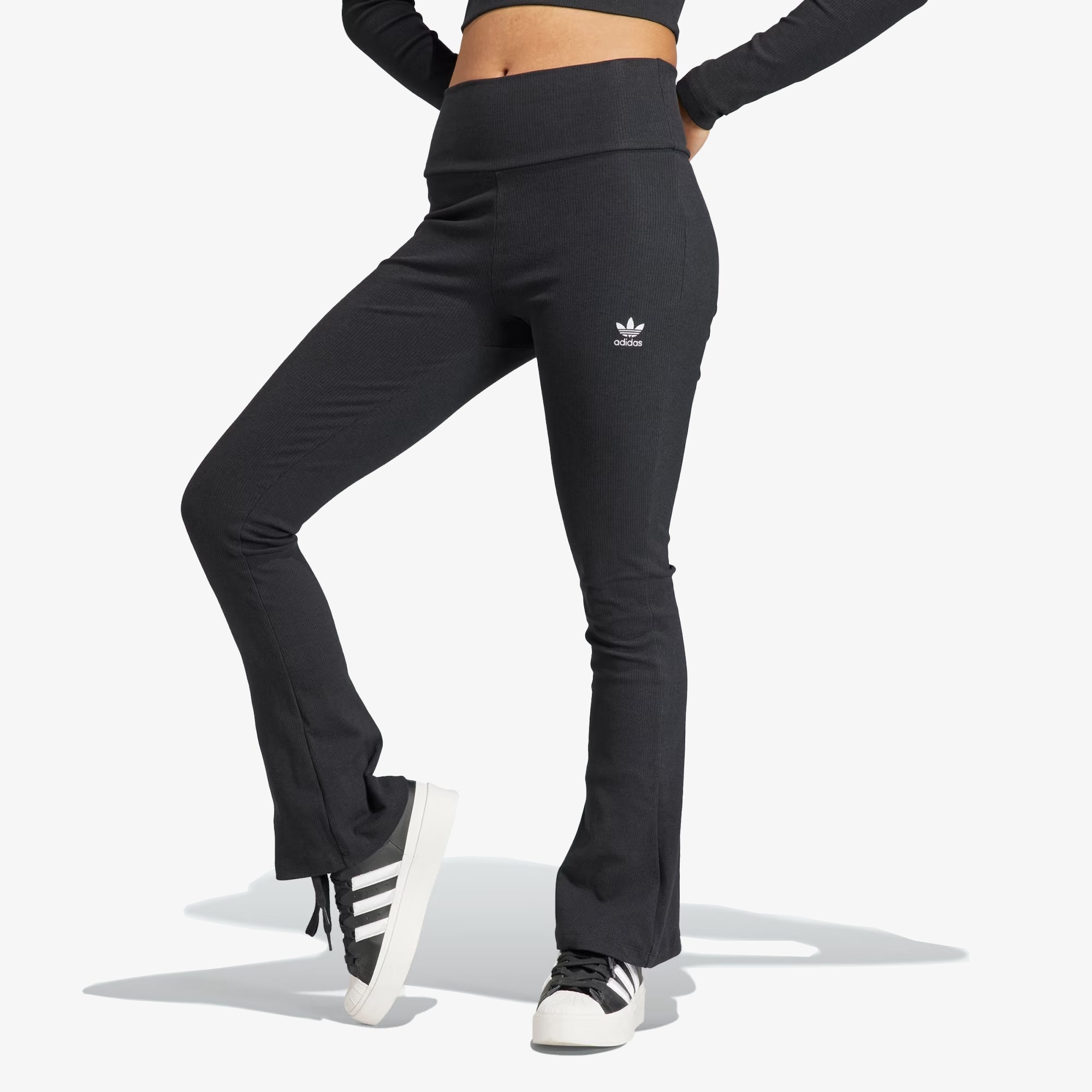Adidas Originals | ESSENTIALS RIB FLARED PANTS { BLACK