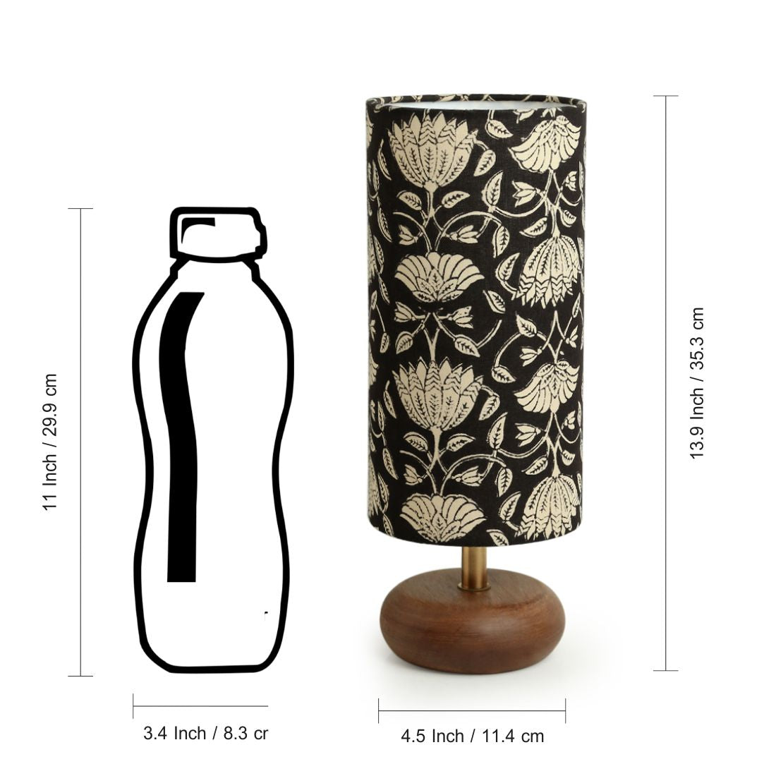 EXCLUSIVELANE 'Blooming Lotus' Cylindrical Table Lamp In Mango Wood (14 Inch) - view 7