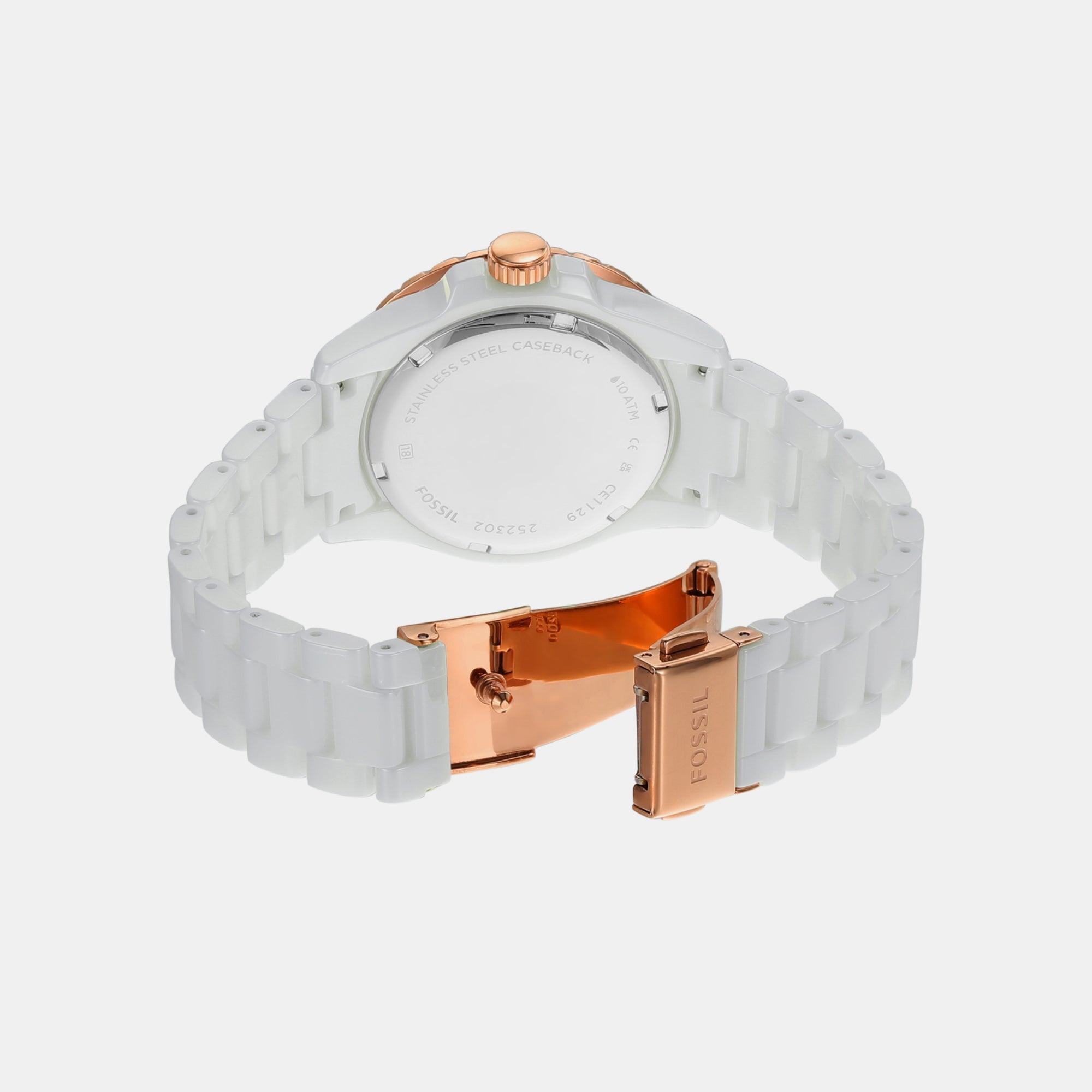 Fossil Fb-01 Women Quartz Silver Dial Analog Ceramic Watch CE1129 - view 2