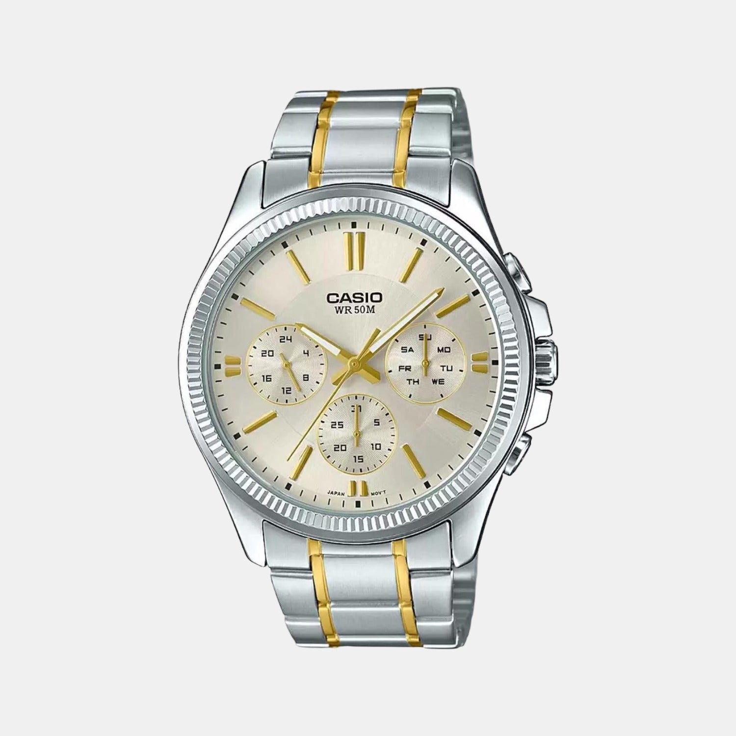 Casio Enticer Men Quartz Silver Dial Chronograph Stainless Steel Watch A1657