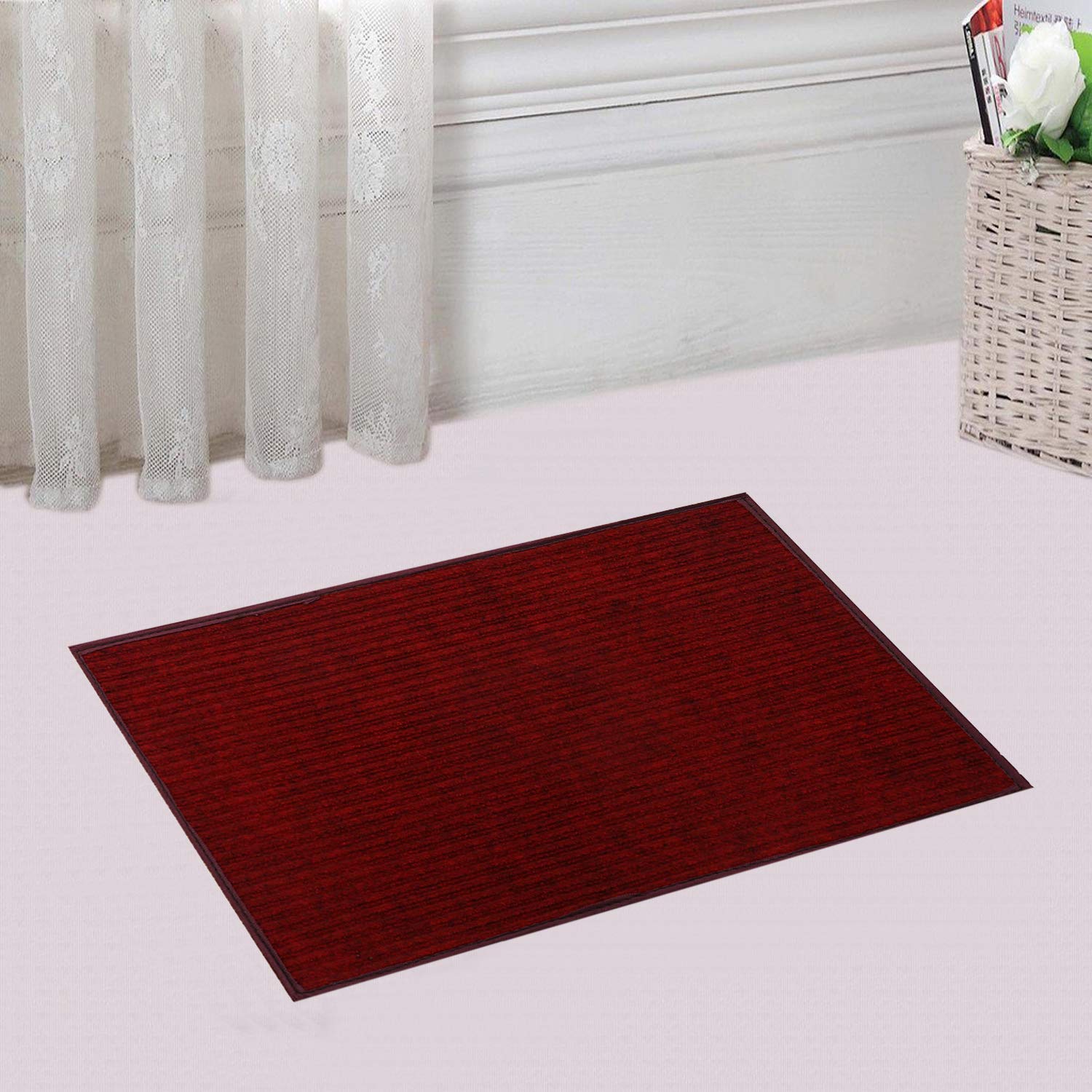 Kuber Industries Microfiber Anti Slip Bath Mat 14"x21"(Maroon) - CTKTC22044
