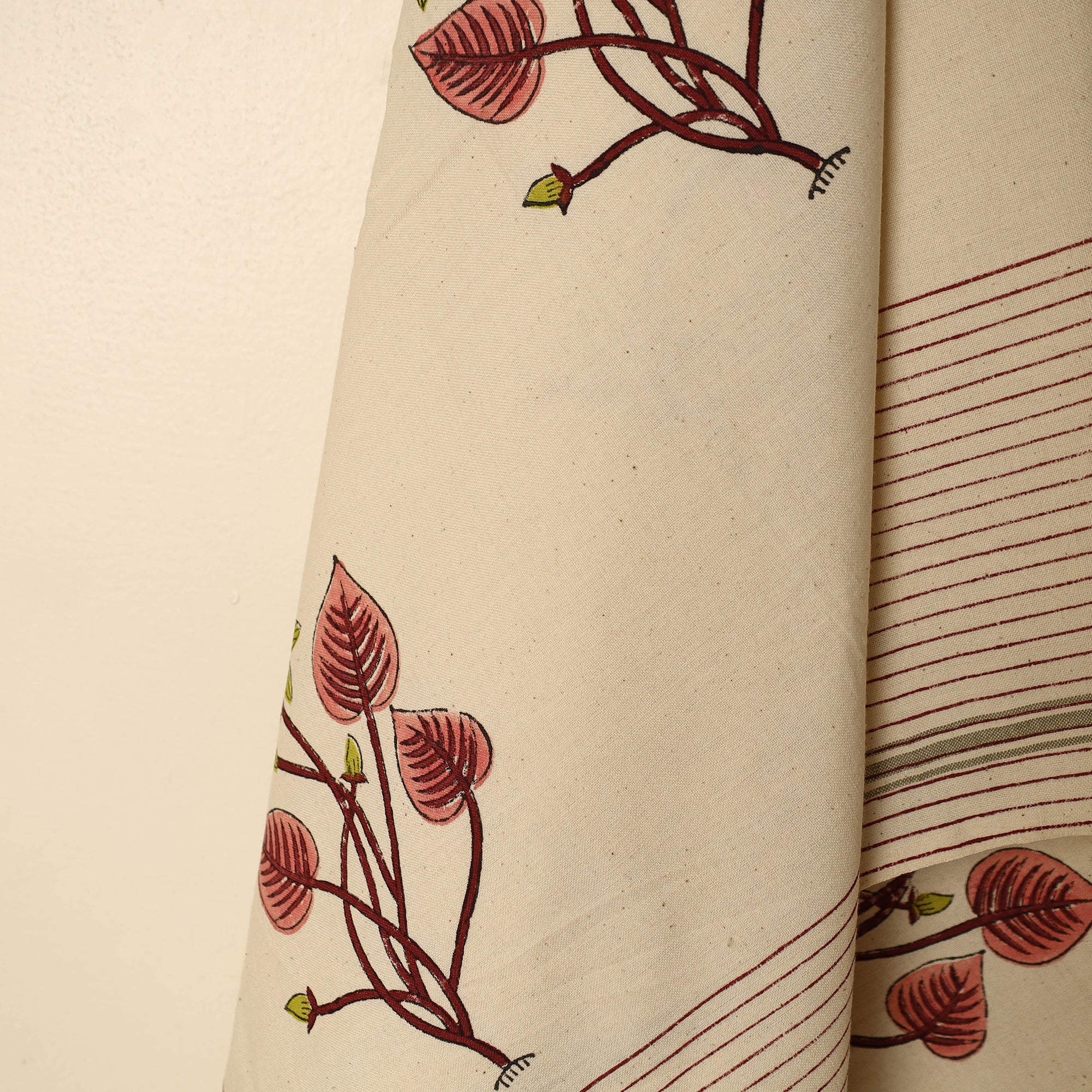 ARTISAN HAND BLOCK PRINTS Beige - Block Printed Handloom Cotton Sanganeri Towel 23 - view 3