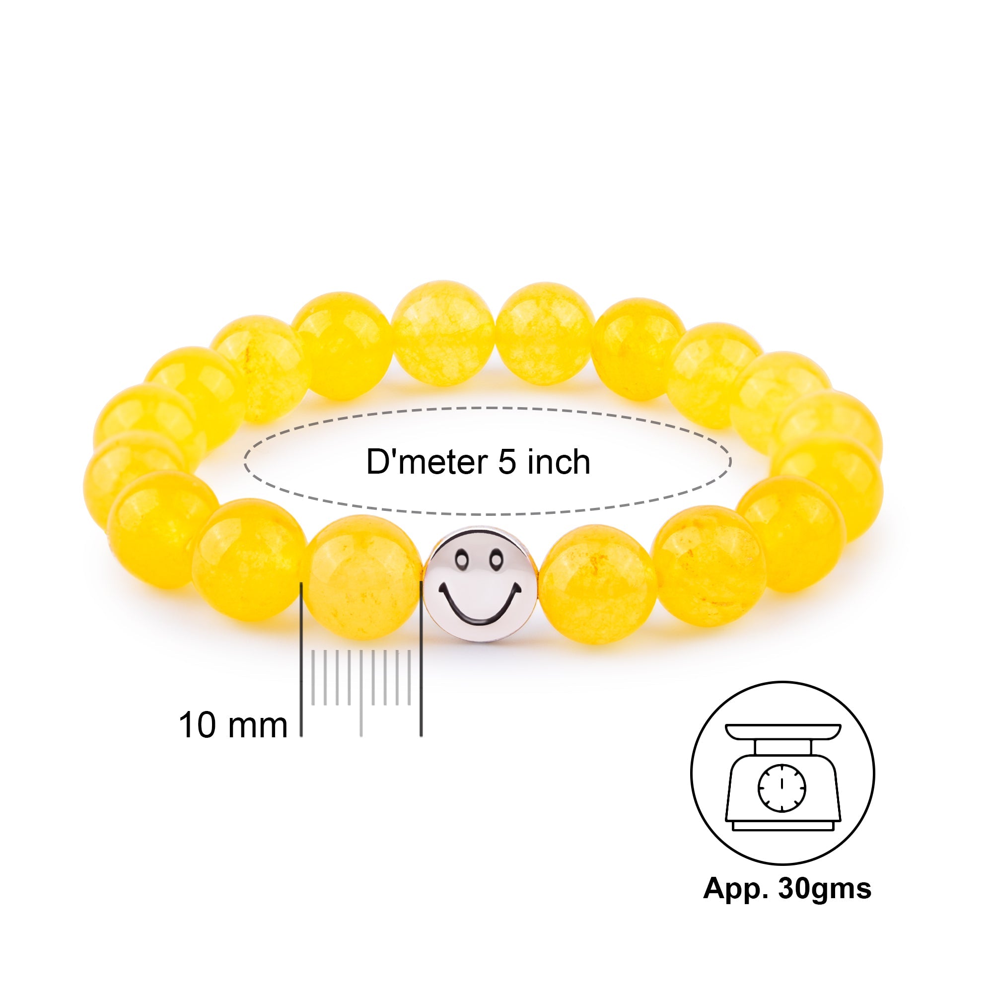 Gemsmantra Smile Bracelet - Yellow Jade - view 2