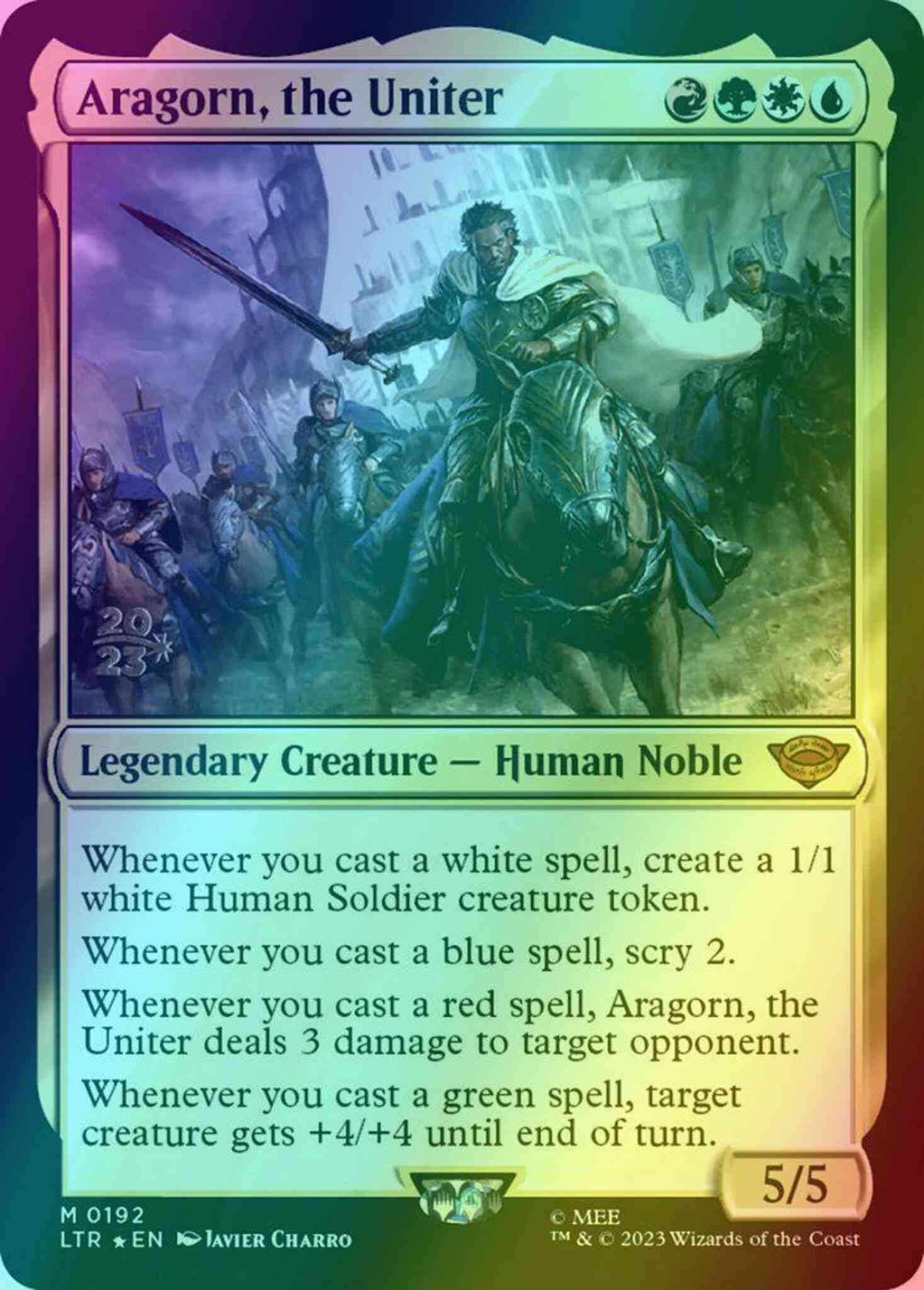 Aragorn the uniter – Magic Aragorn, the Uniter [192s] [Prerelease] [The Lord of the Rings: Tales of Middle-earth: Promos] [Foil]