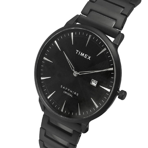 Timex Fashion Men's Black Dial Round Case 2 Hands+Date Function Watch 41mm TWEG21906 - view 2