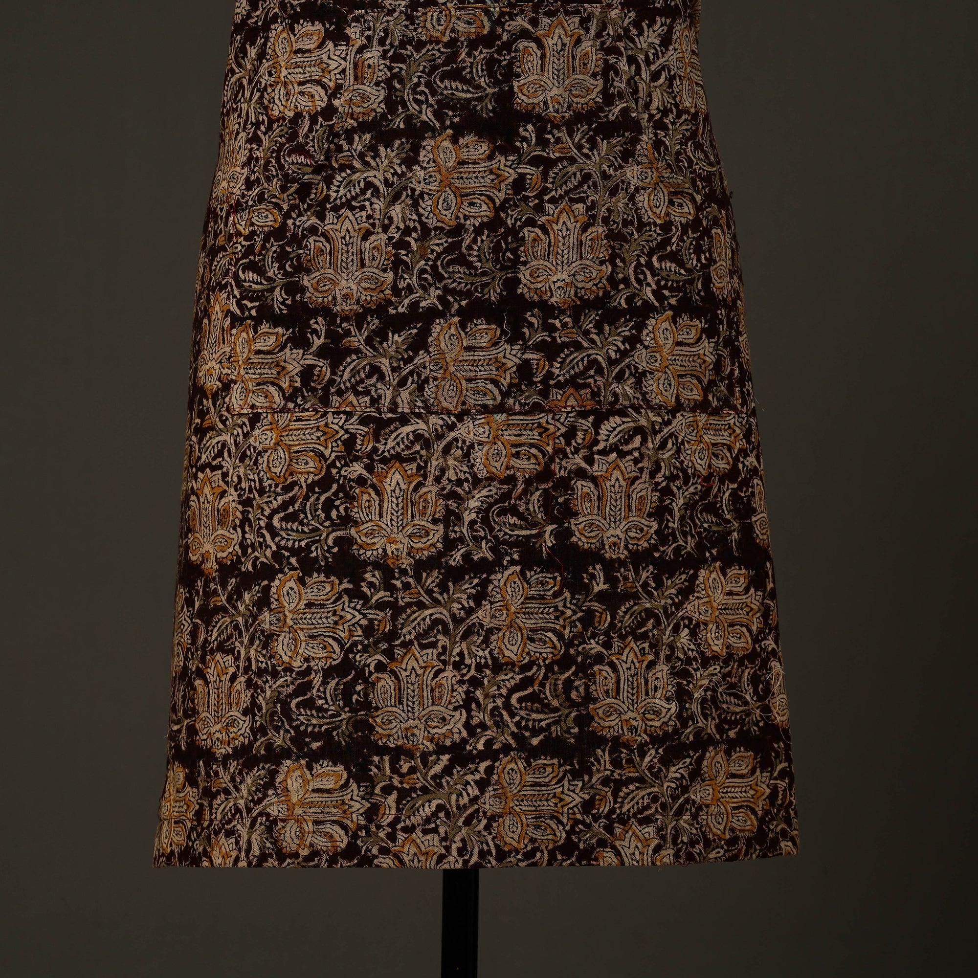 JALPARI Brown - Kalamkari Block Print Cotton Apron with Pocket 60 - view 2