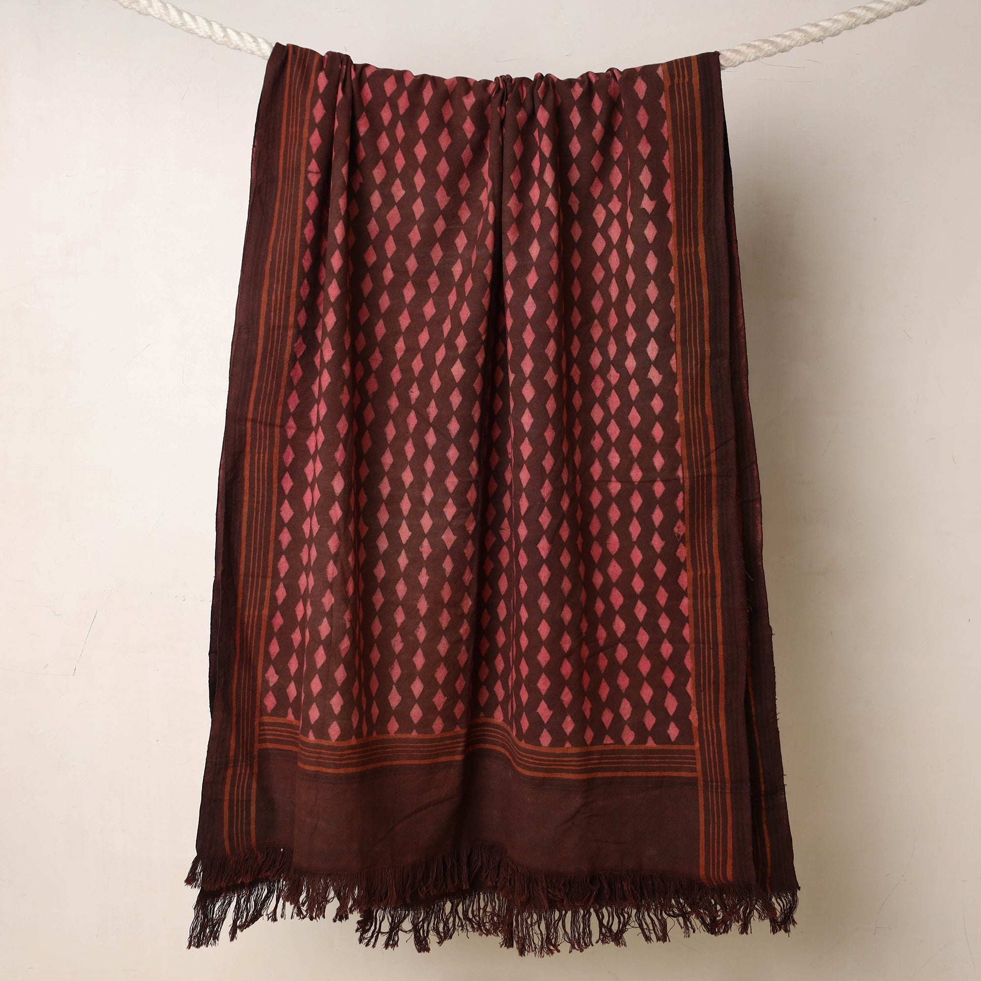 ITOKRI CRAFTS INITIATIVE Brown - Akola Block Printed Pure Handloom Cotton Towel - view 2