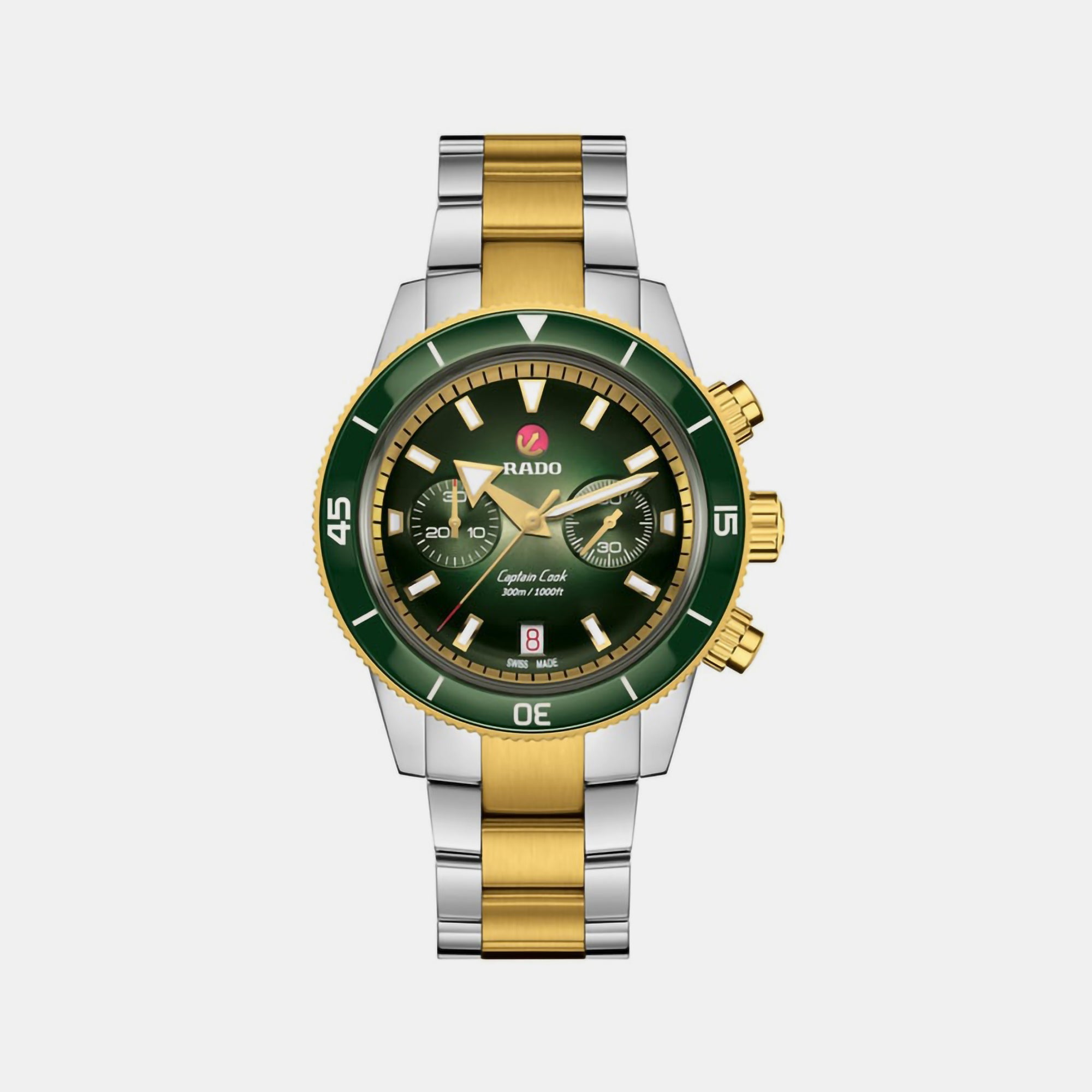 Rado Captain Cook Men Automatic Green Dial Chronograph Stainless Steel Watch R32151318