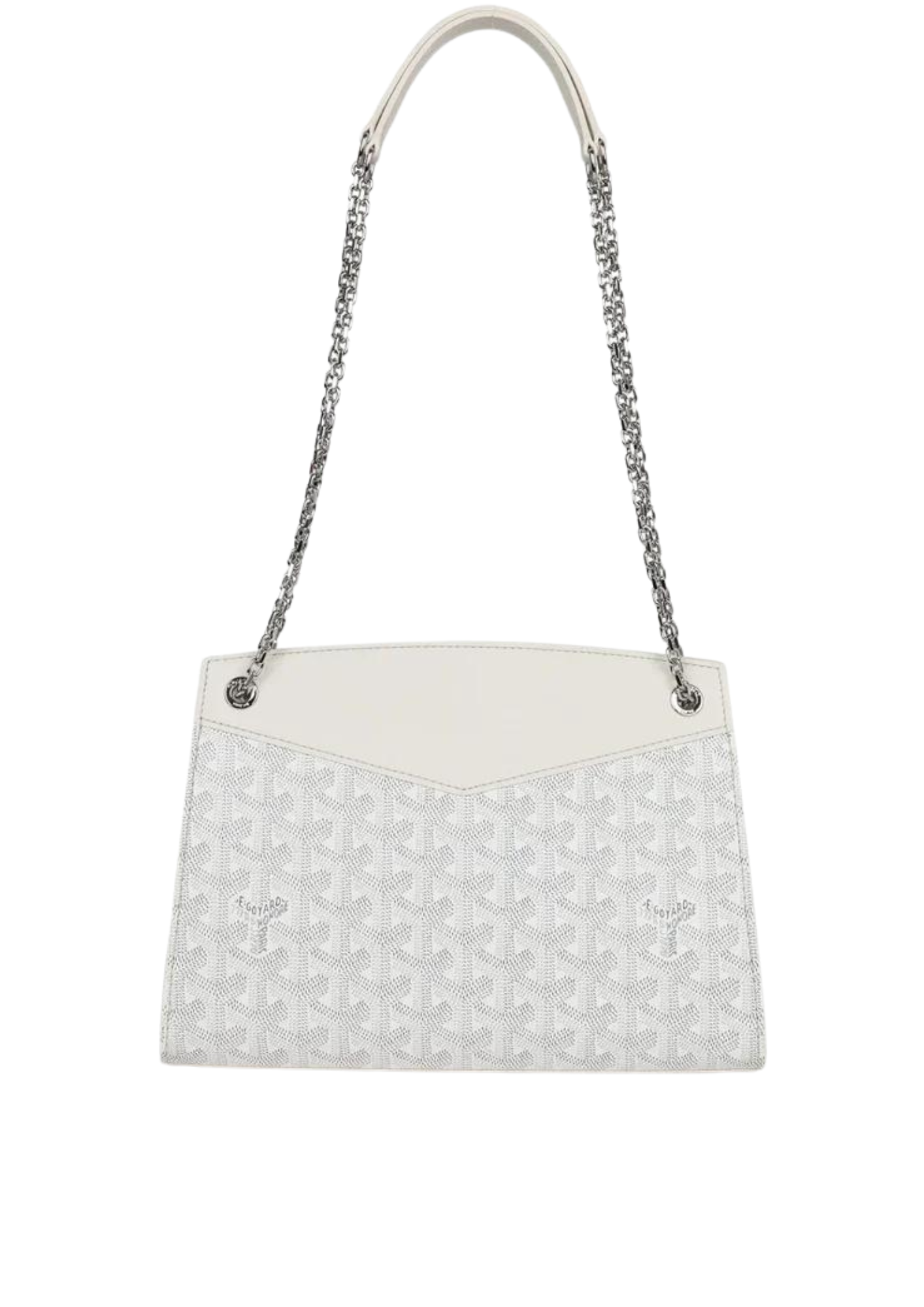 Cop Underdog Goyard Rouette Structure PM Bag White Goyardine Palladium Hardware